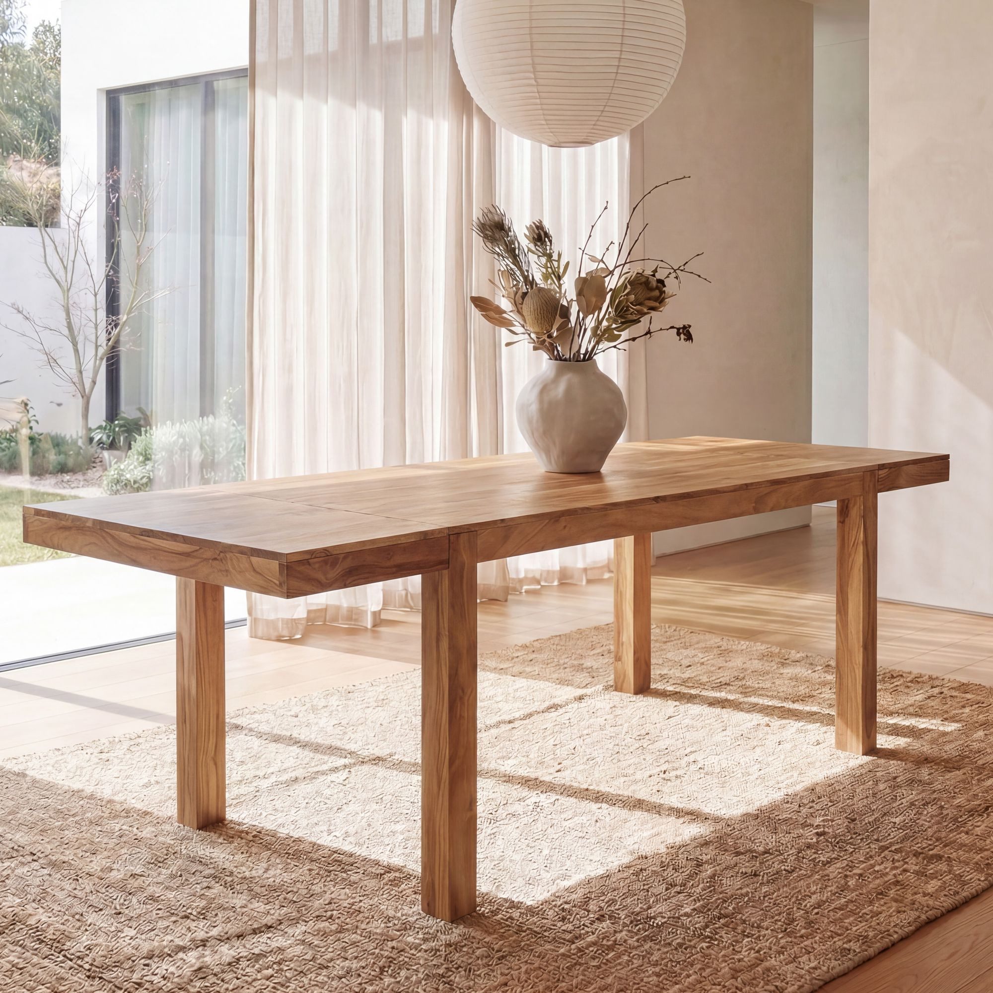 FINEBUY Esstisch FB118603 Esszimmertisch Erweiterbar 160 - 240cm Massivholz Küchentisch (160 cm Massivholz Rechteckig Erweiterbar), Esszimmertisch Groß, Küchentisch Esszimmer Modern