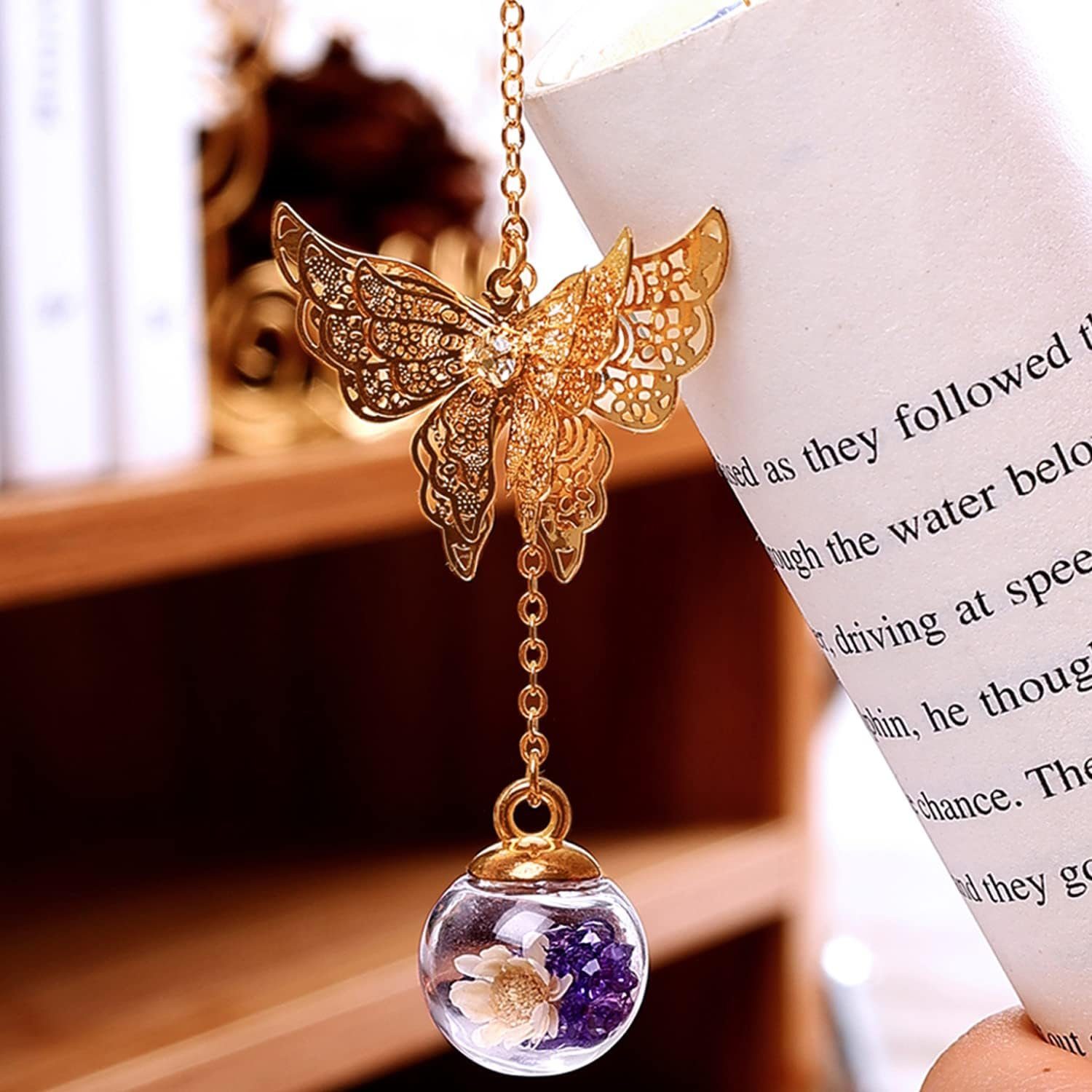 Freunde Lesezeichen Kinder Lehrer für mit und gold Leser Feder Metall Buchliebhaber Schriftsteller 3D Lesezeichen Glasperle Schmetterling Haiaveng Geschenke ornament,