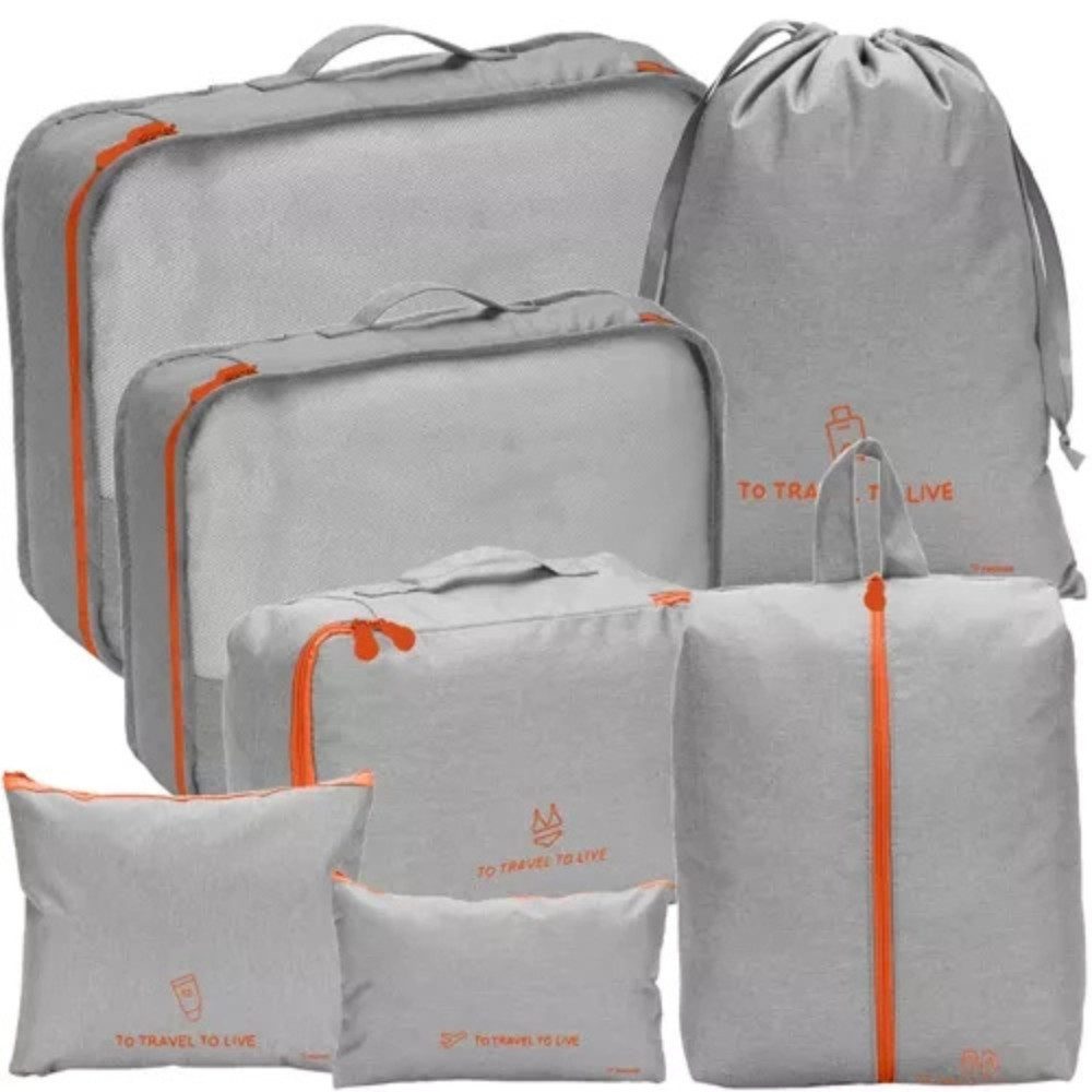 Trizand Kofferorganizer Reiseorganizer Aufbewahrungstaschen (Spar-Set, 7-tlg., platzsparend praktisch), mit geräumigem Hauptfach