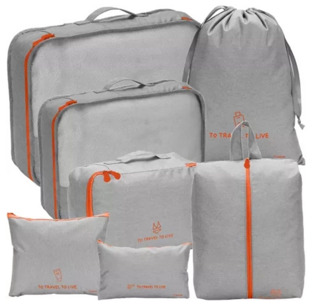 Trizand Kofferorganizer Reiseorganizer Aufbewahrungstaschen (Spar-Set, 7-tlg., platzsparend praktisch), mit geräumigem Hauptfach
