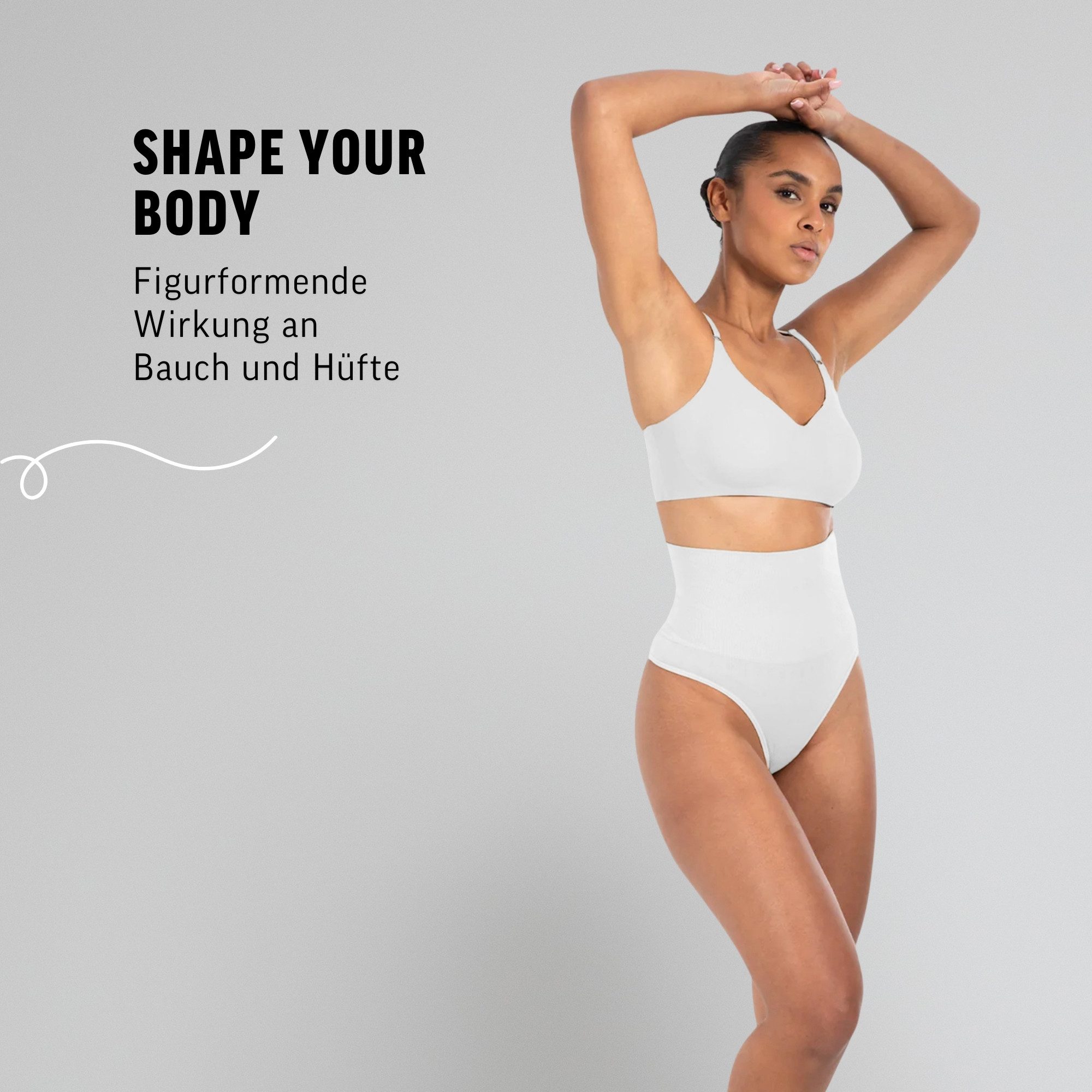 Smilodox String Nysa, High Waist String Seamless Tanga, figurformend Bauchkontrolle Unterwäsche Tange Slips Unterhose
