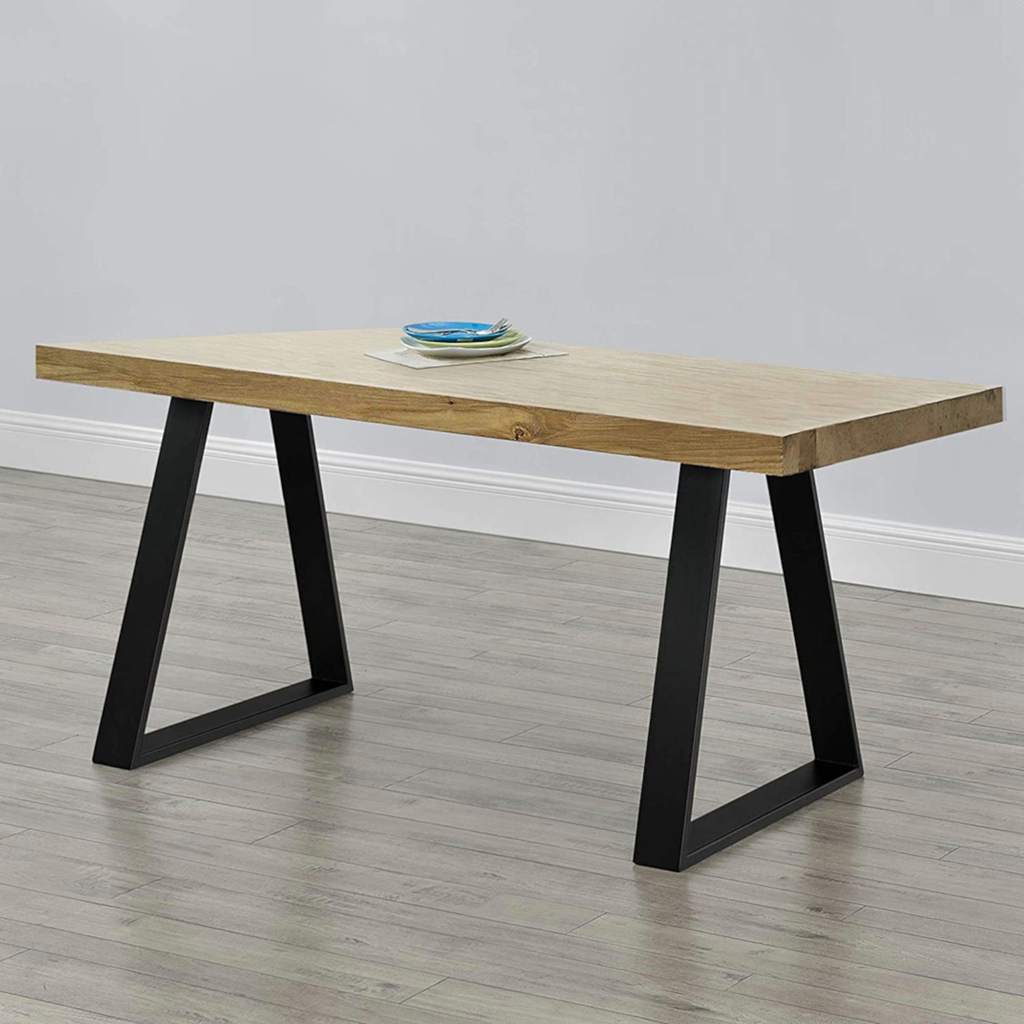 en.casa Tischgestell, »Lyngby« Tischbeine 2er-Set 72x55cm Stahl Schwarz