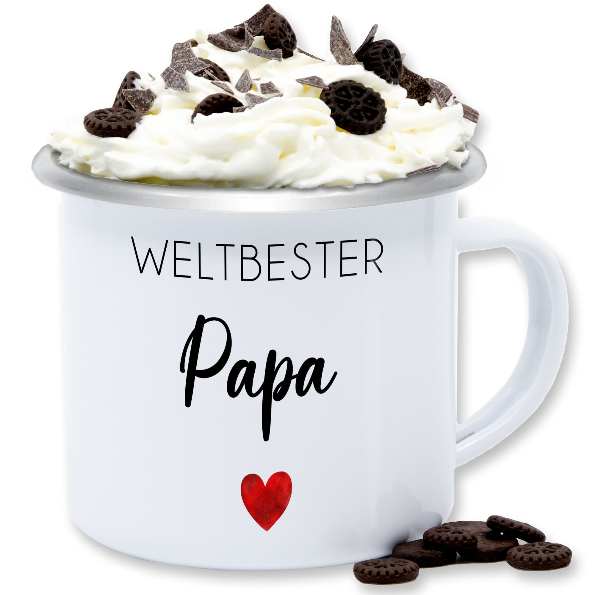 Shirtracer Tasse Weltbester Papa, Papa Geschenk, Vatertagsgeschenk für Papa, Papa Ge, Stahlblech, Papa