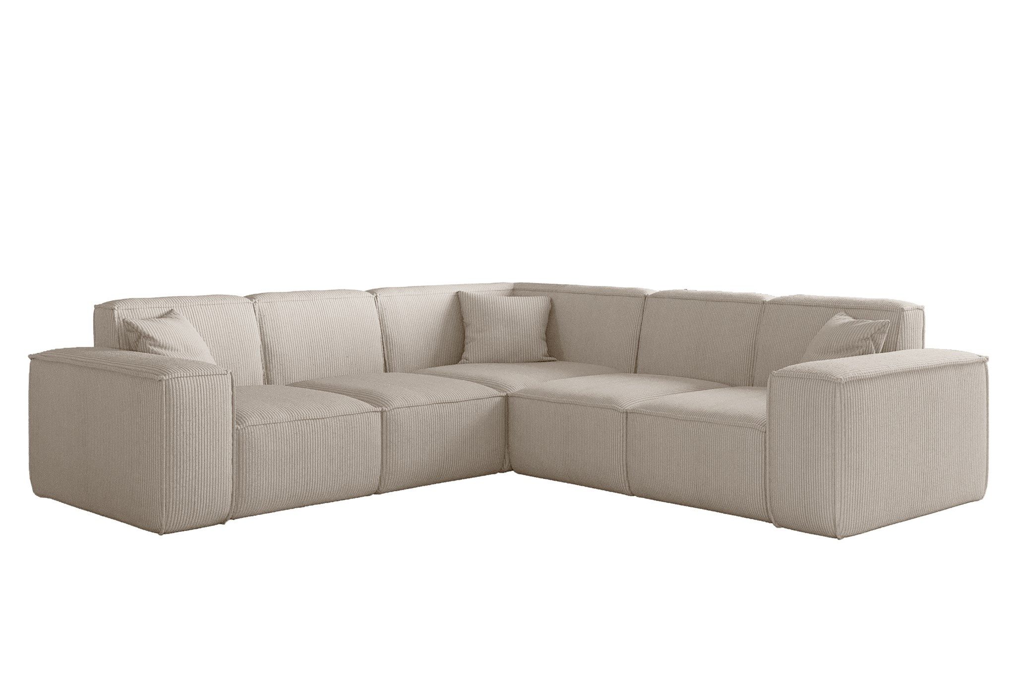 Fun Möbel Ecksofa Designersofa CELES PREMIUM in Stoff Scala, Seite Universal, inkl. 3 Zierkissen