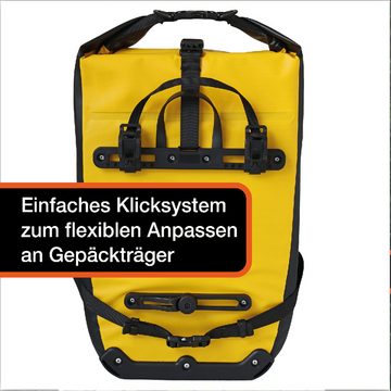 YPC Fahrradtasche "Traveller" Fahrradtasche für Gepäckträger XL, 27L, 55x35x20cm, Tragegriff, verschweißte Nähte, Reflektoren, praktisch, stabil