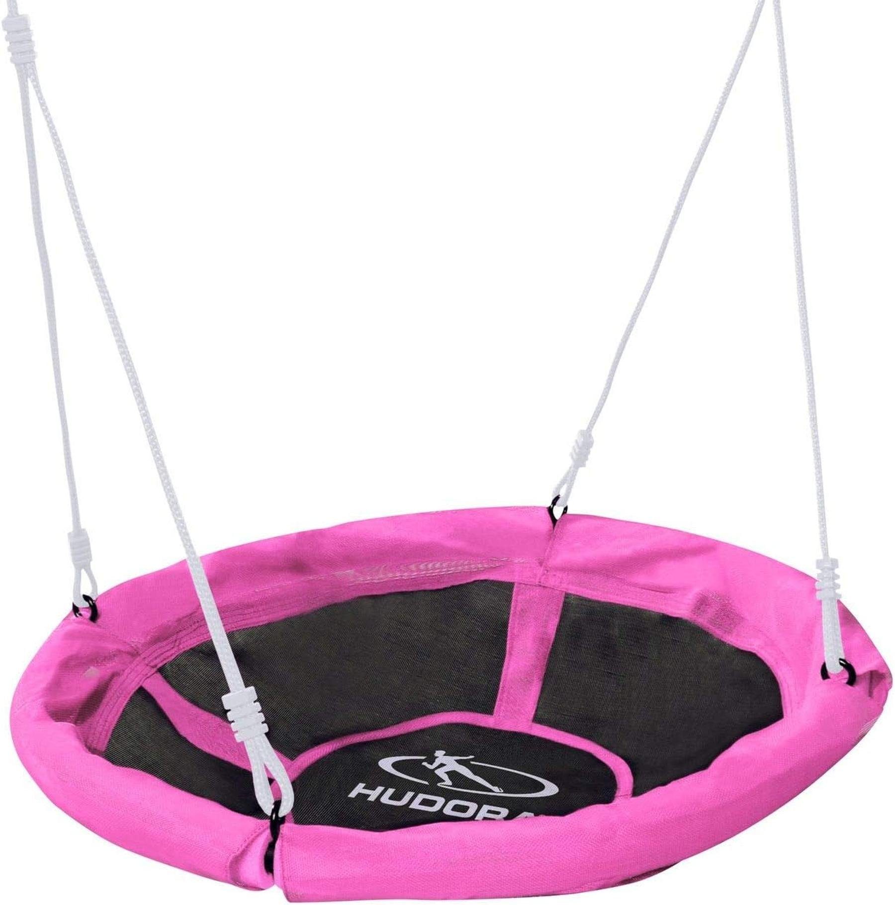 Hudora Nestschaukel Rundschaukel Tellerschaukel 90cm 100kg Gartenschaukel Rosa Garten, Outdoor,Indoor,Polyvinylchlorid,Schaukelspaß