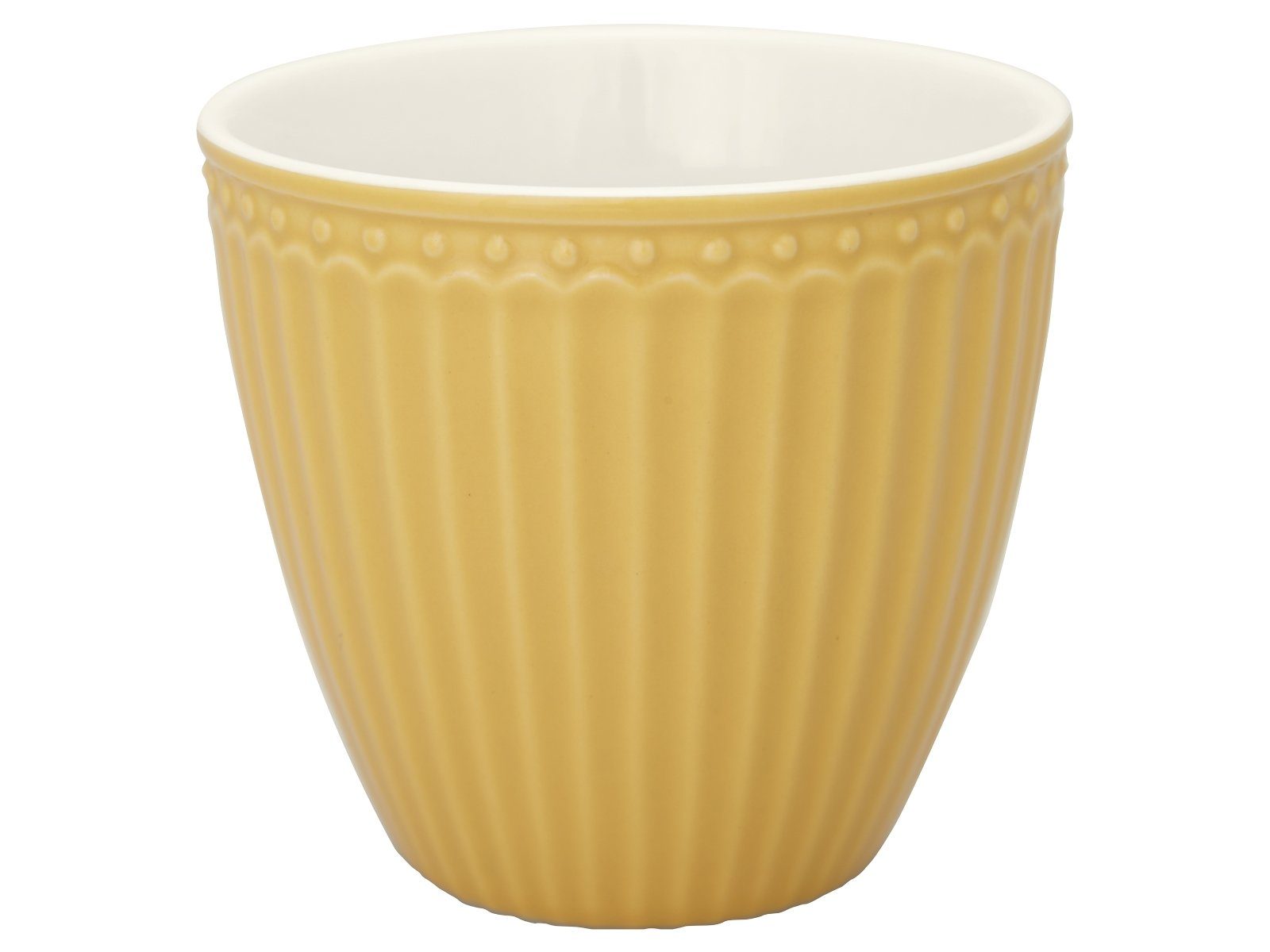 Greengate Becher Alice Latte Cup honey mustard 0,3 l, Porzellan