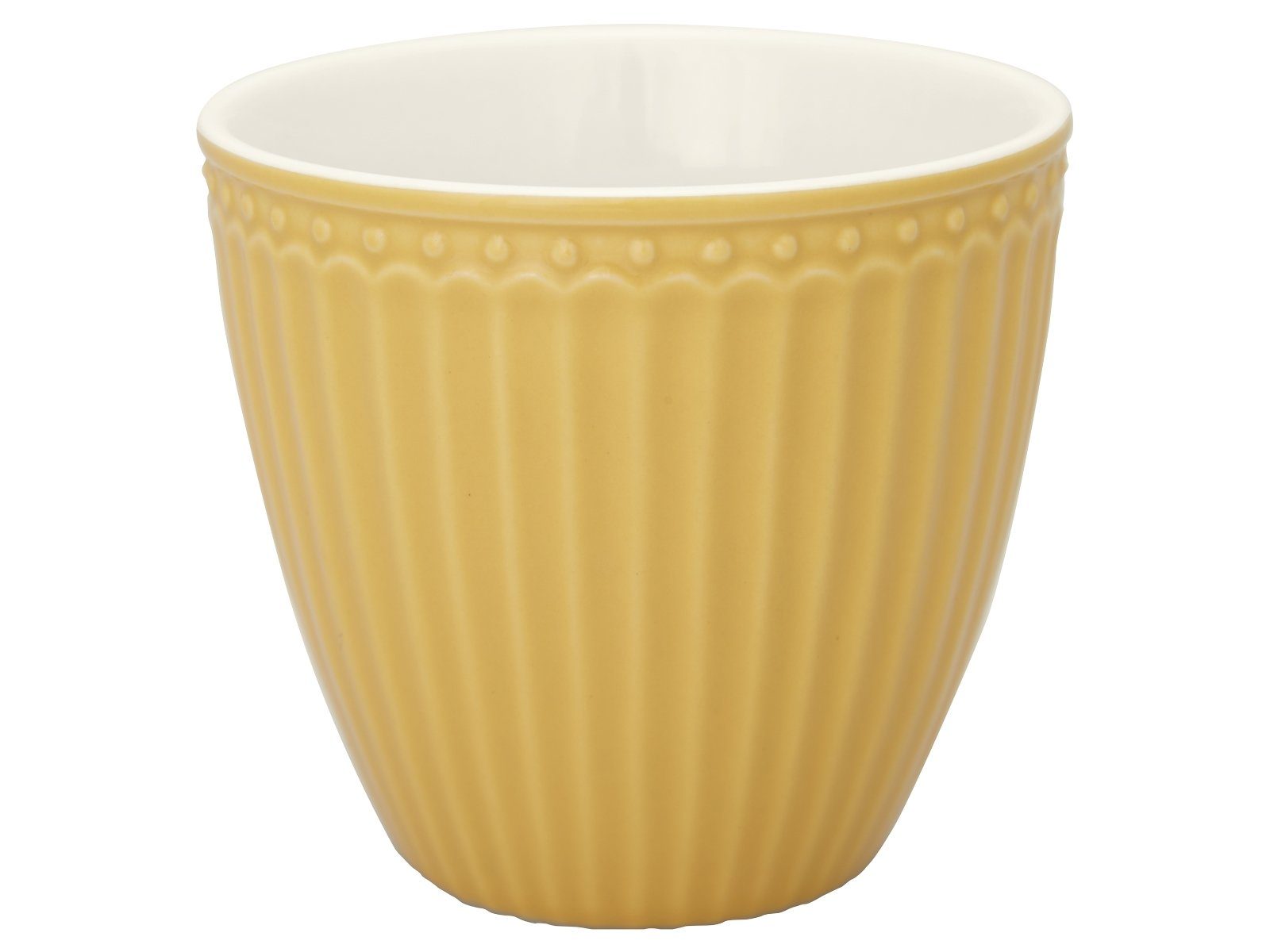 Greengate Becher Alice Latte Cup honey mustard 0,3 l, Steinzeug