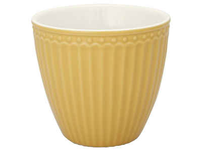 Greengate Becher Alice Latte Cup honey mustard 0,3 l, Porzellan