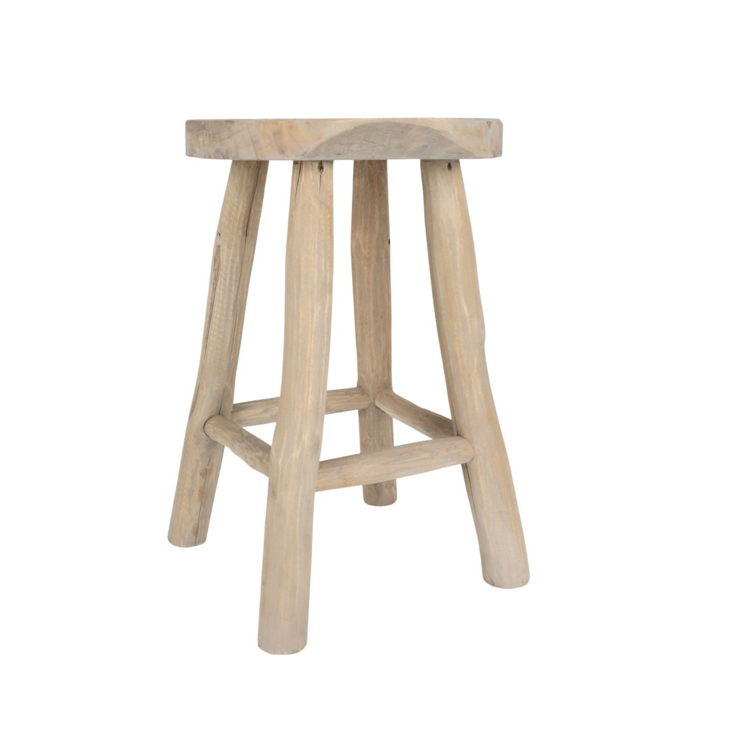 BURI Sitzhocker Rustikaler Teakholz Hocker Sitzhocker Holzhocker Blumenhock günstig online kaufen