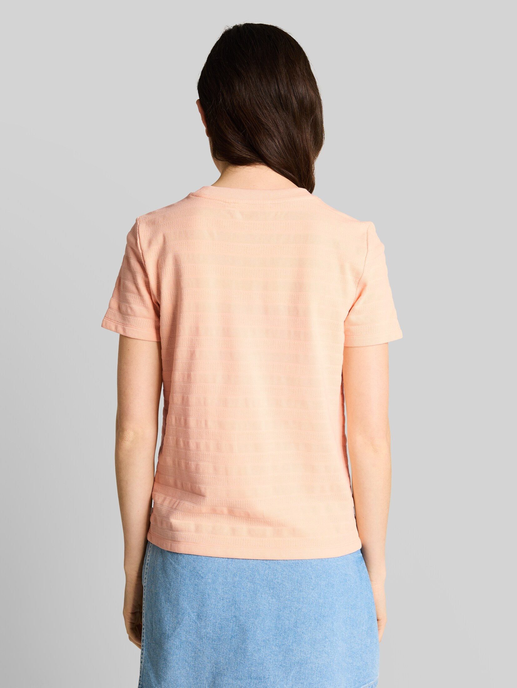 TOM TAILOR Denim T-Shirt T-Shirt Jacquard T-Shirt mit Rundhalsausschnitt