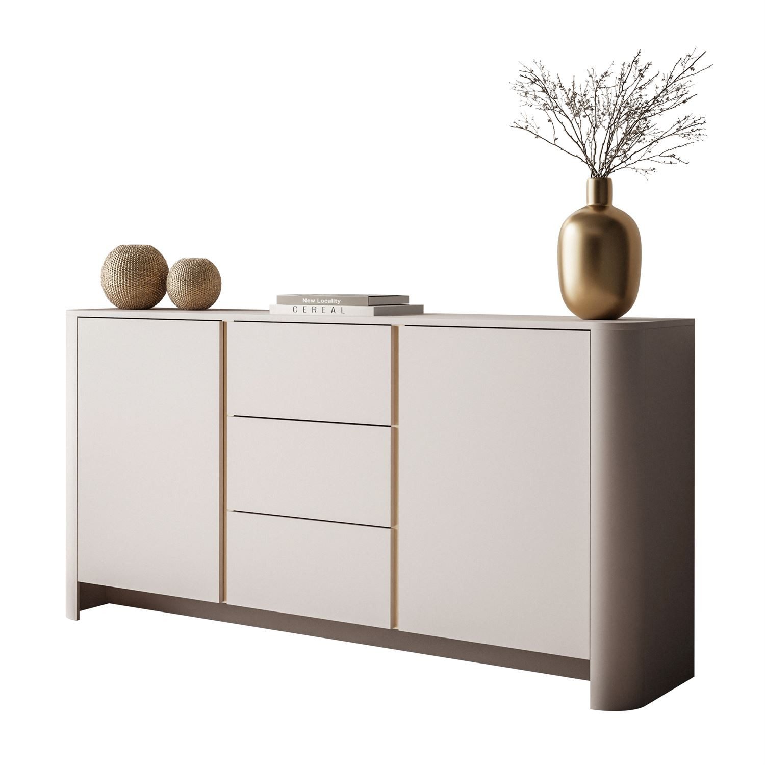 Lookway Kommode mit Schubladen DESTINY KSZ-168 Kaschmir, 168x39x84 cm