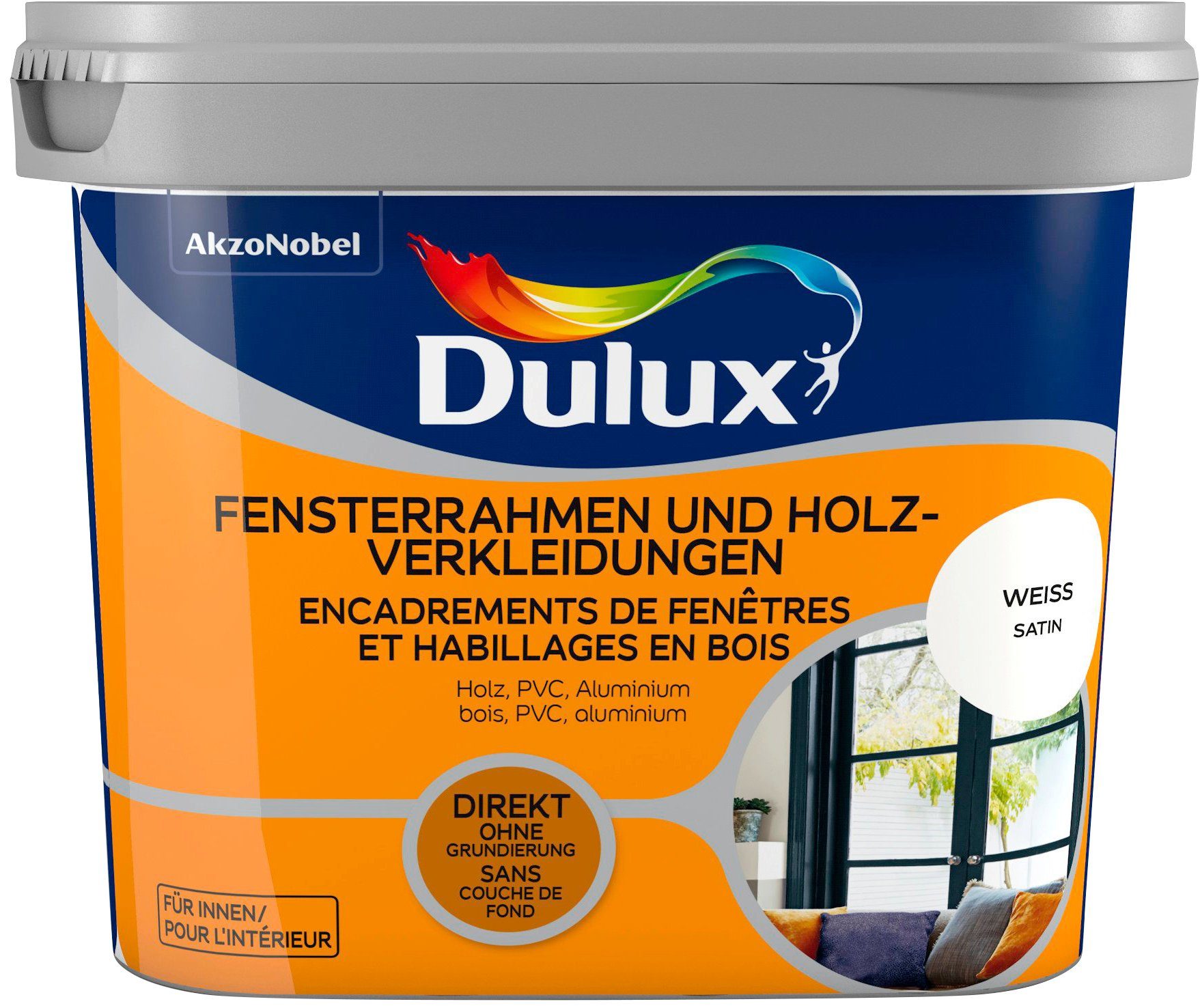 Dulux Holzlack Fresh Up, für Fensterrahmen und Holzverkleidungen, weiß, 0,75 l