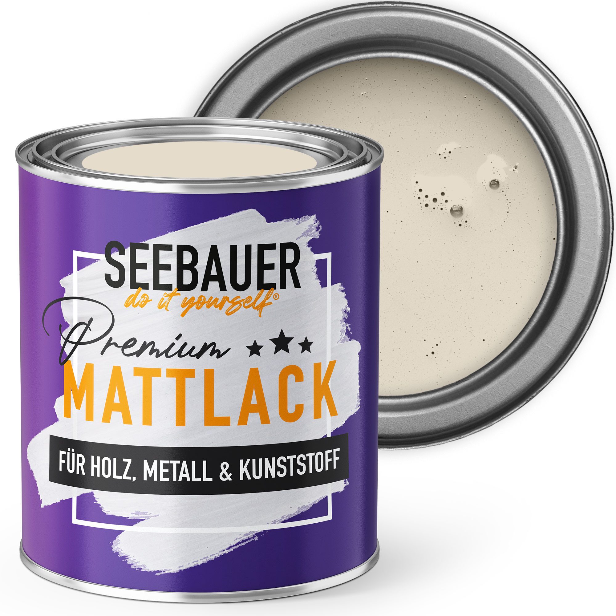 SEEBAUER diy Holzlack Mattlack, Hybrid-Lack für Holz, Metall, Kunststoff - Möbelfarbe ohne Schleifen