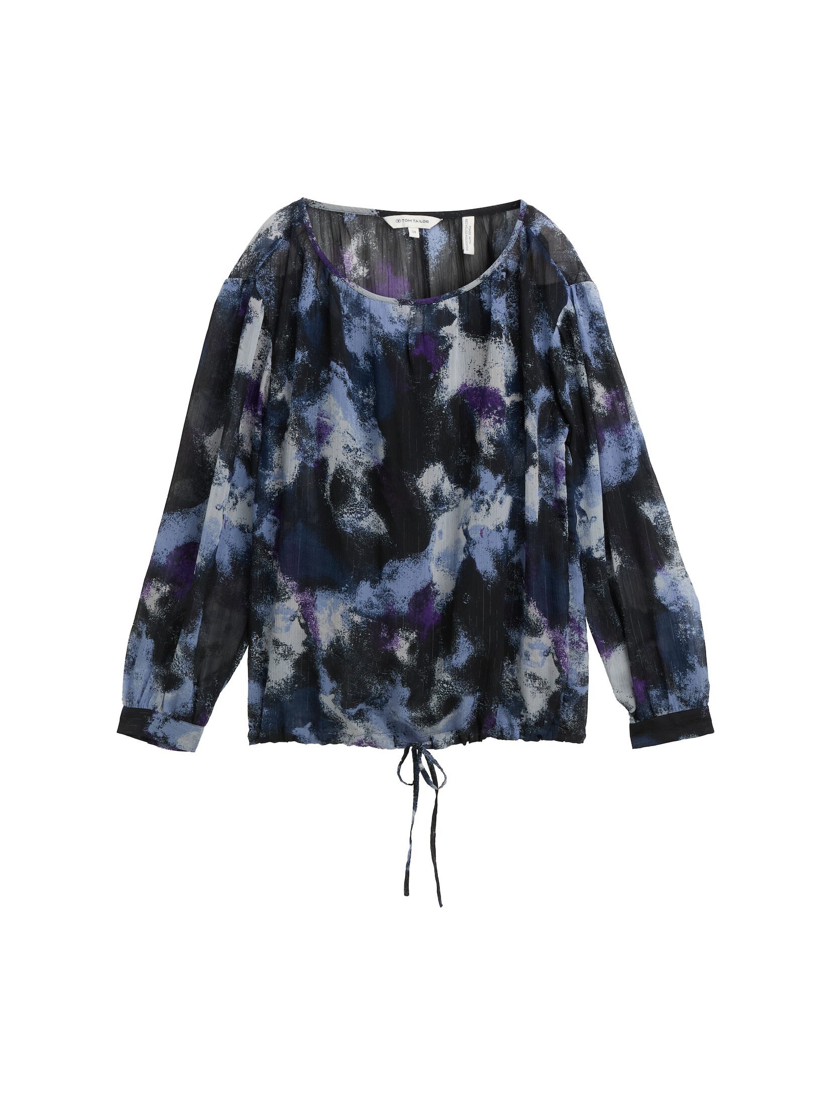 TOM TAILOR Langarmbluse Gemusterte Chiffon Bluse günstig online kaufen