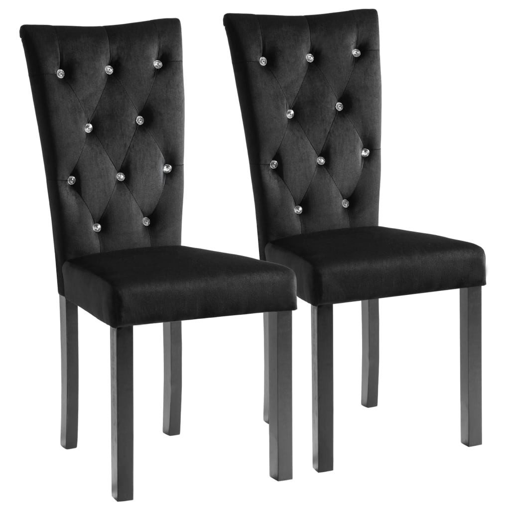 Esszimmerstuhl Esszimmerstühle 2 Stk. Schwarz Samt
