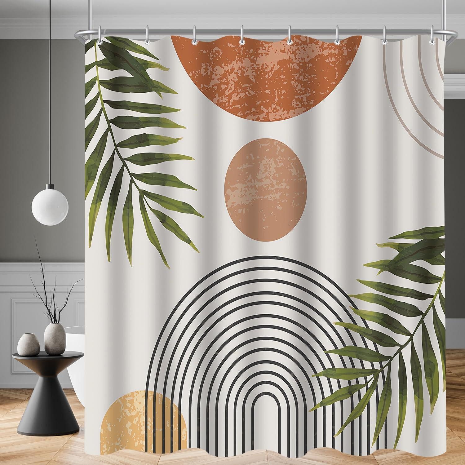 LuxusKollektion Duschvorhang Duschvorhang 100x200cm Blätter Linie H200 x B100 cm (1er Pack)