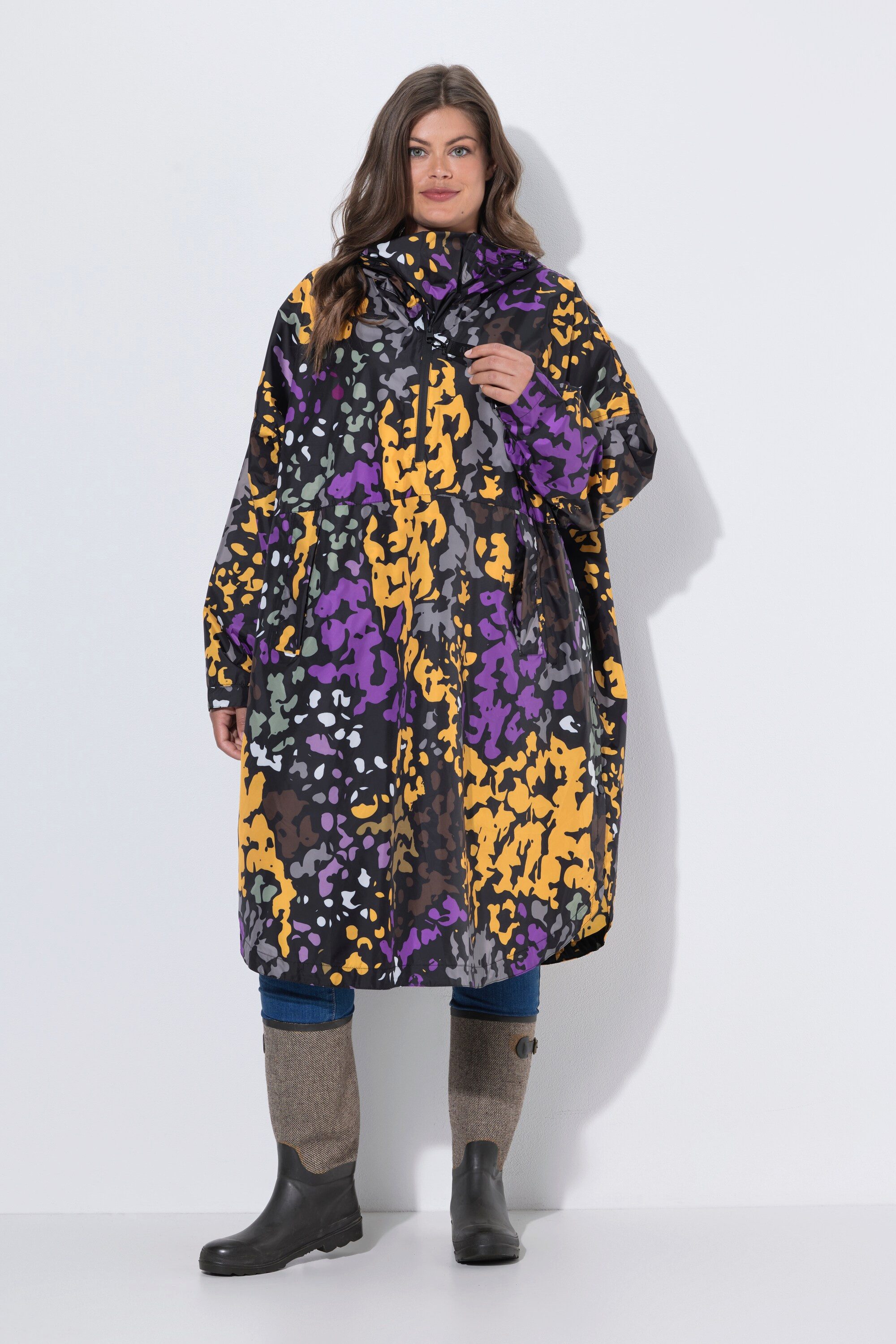 Laurasøn Funktionsjacke Funktions-Regencape Unisex Print Kapuze