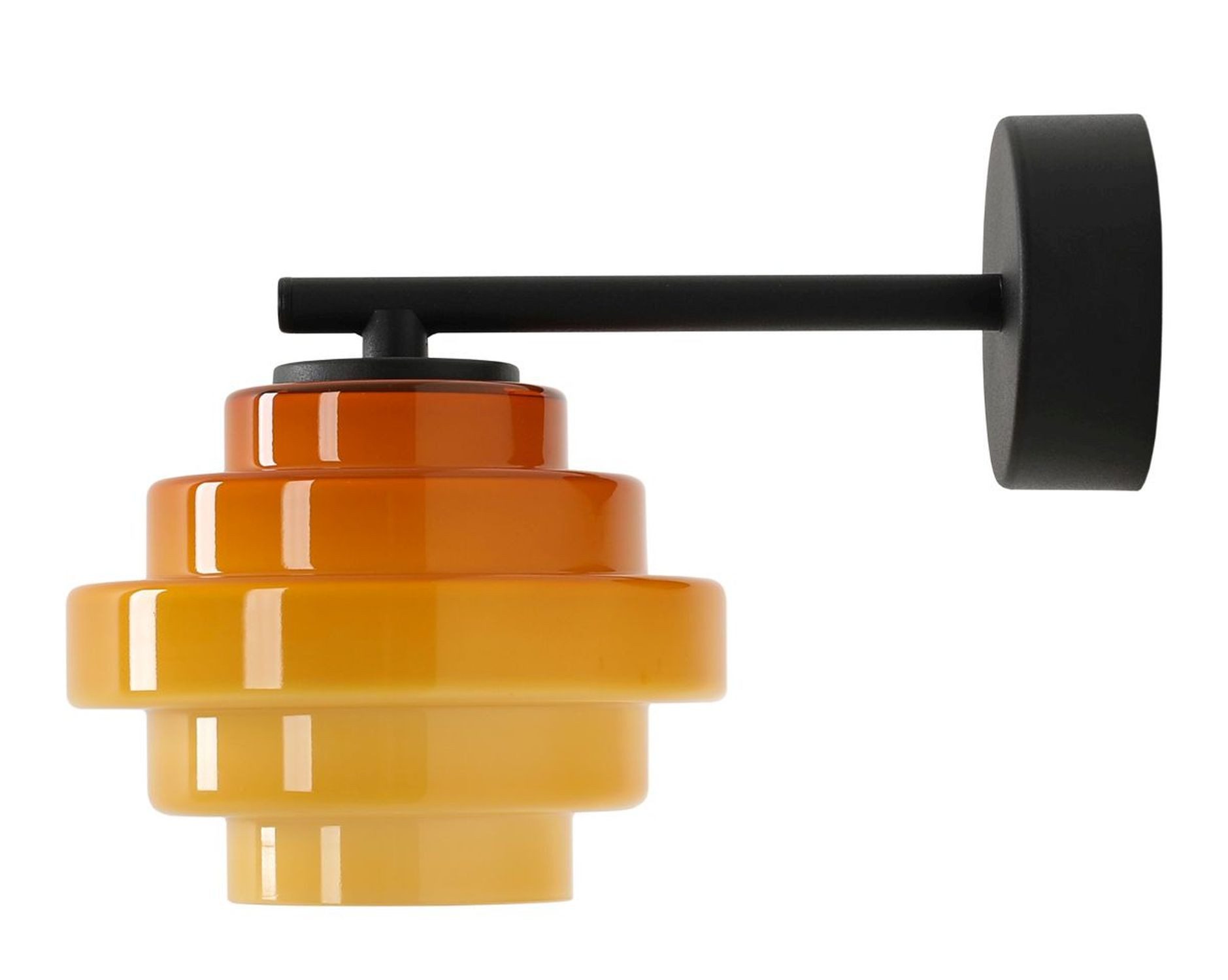 Licht-Erlebnisse Wandleuchte RARO, ohne Leuchtmittel, Metall Glas G9 H: 16 cm Schwarz Honig Modern