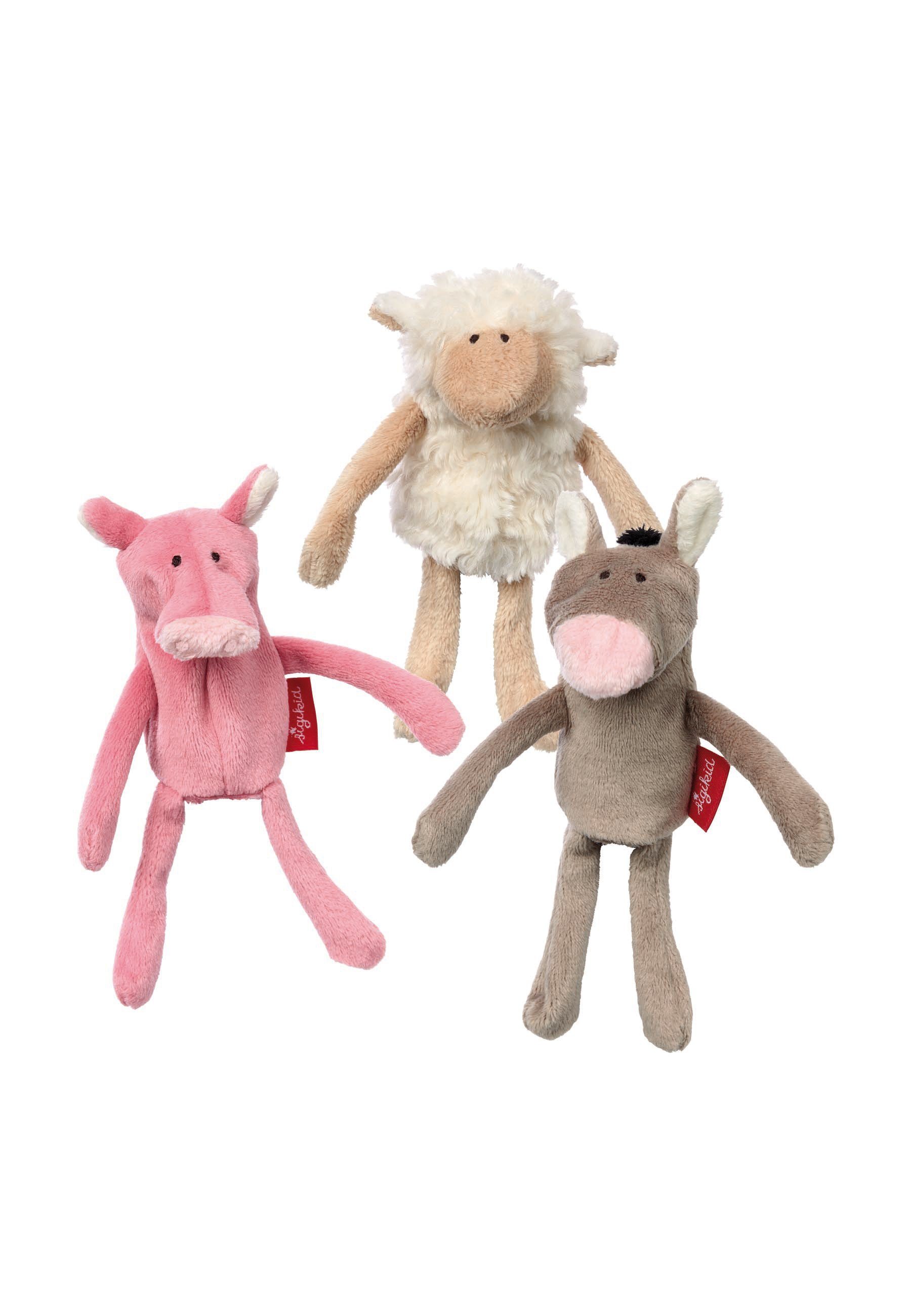 Sigikid Fingerpuppe Plüsch-Figuren im 3er Set für Babys und Kinder (3-tlg)