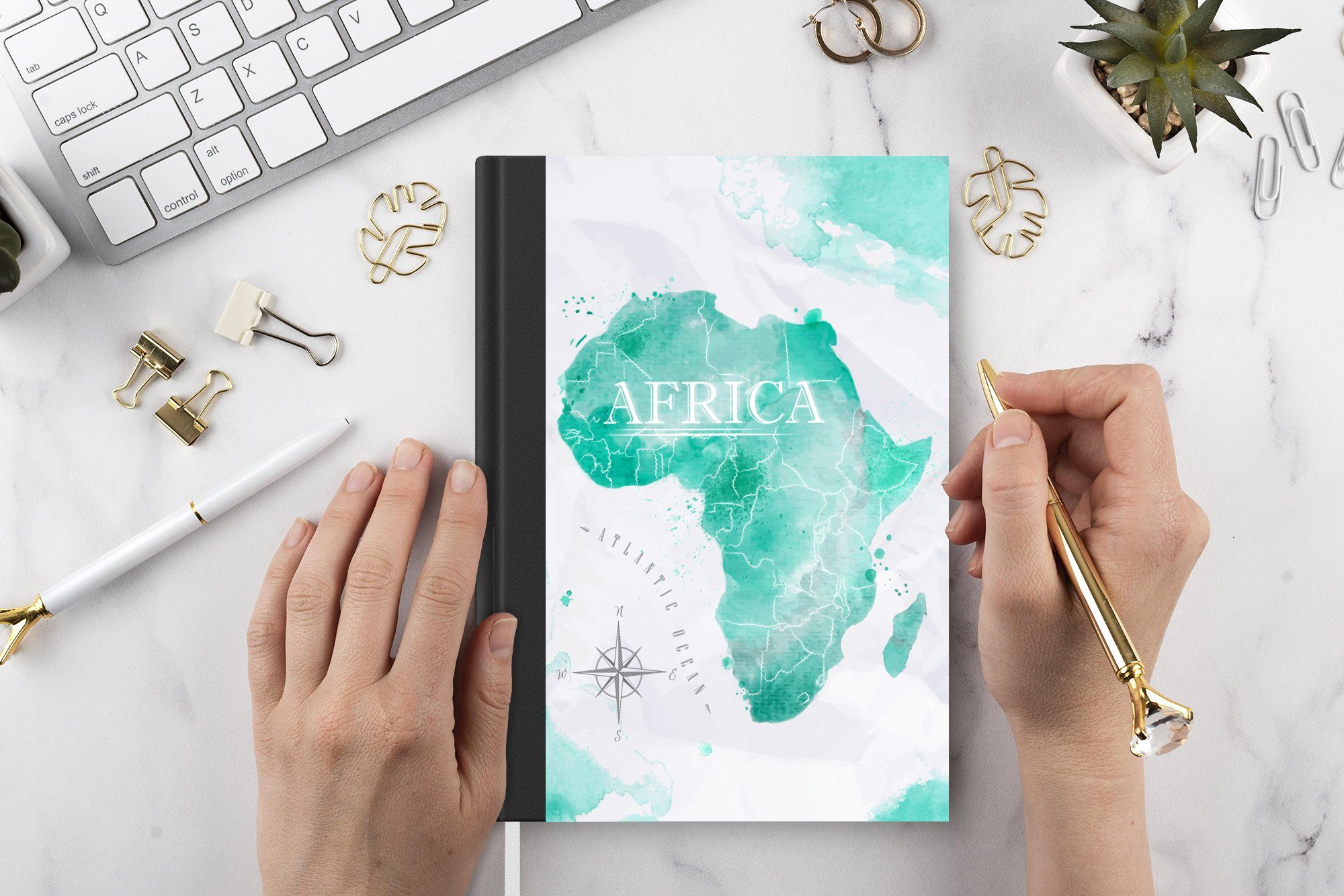 Notizbuch A5, - Afrika, Tagebuch, Farben Weltkarte Haushaltsbuch Seiten, Journal, 98 MuchoWow - Notizheft, Merkzettel,