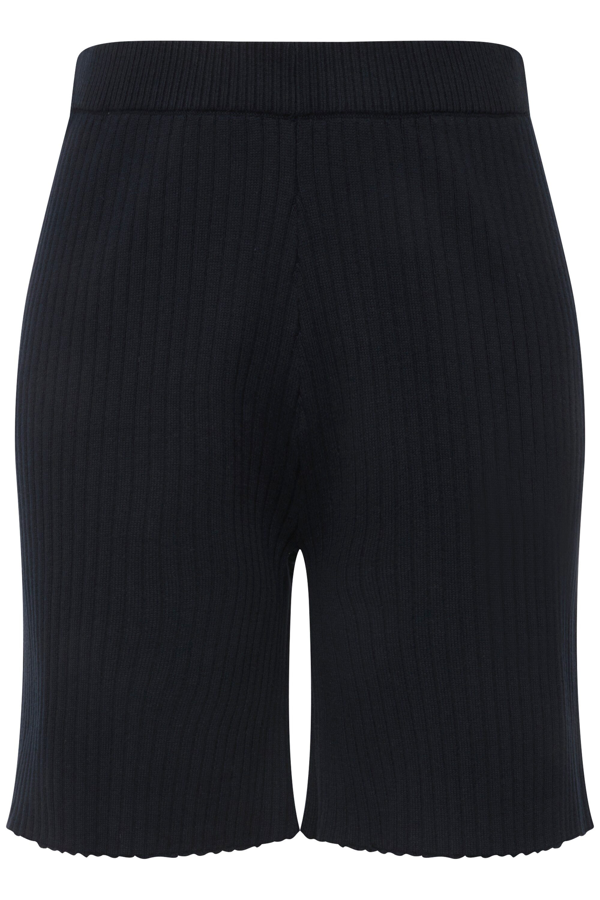 Ulla Popken Shorts Strick-Shorts weites Bein Elastikbund Biobaumwolle