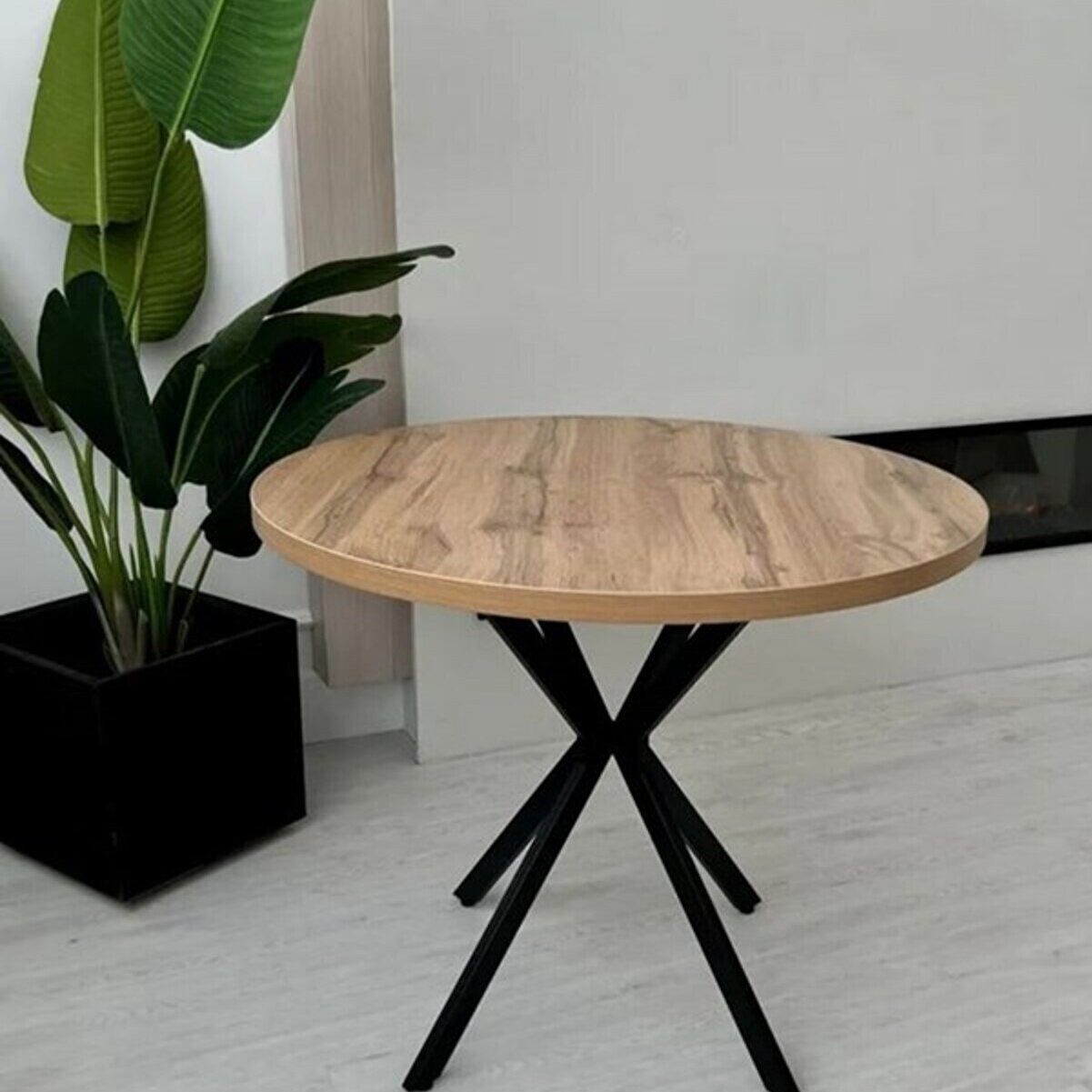 en.casa Esstisch (1-St), Runde Tischplatte, Metallgestell 91508896