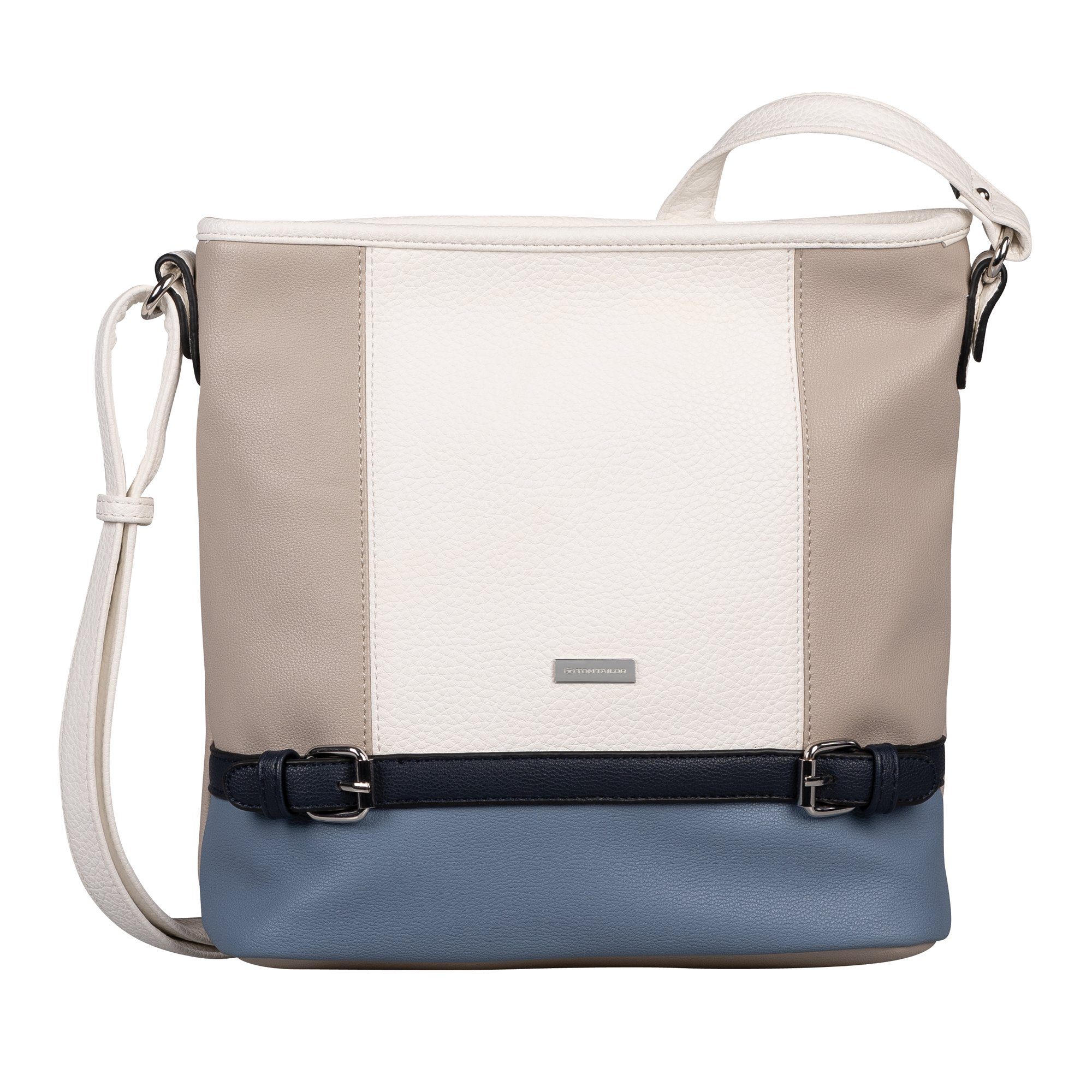 TOM TAILOR Hobo Juna, aus soft genarbtem ledrigen Material mit glänzenden Metall-Accessoires