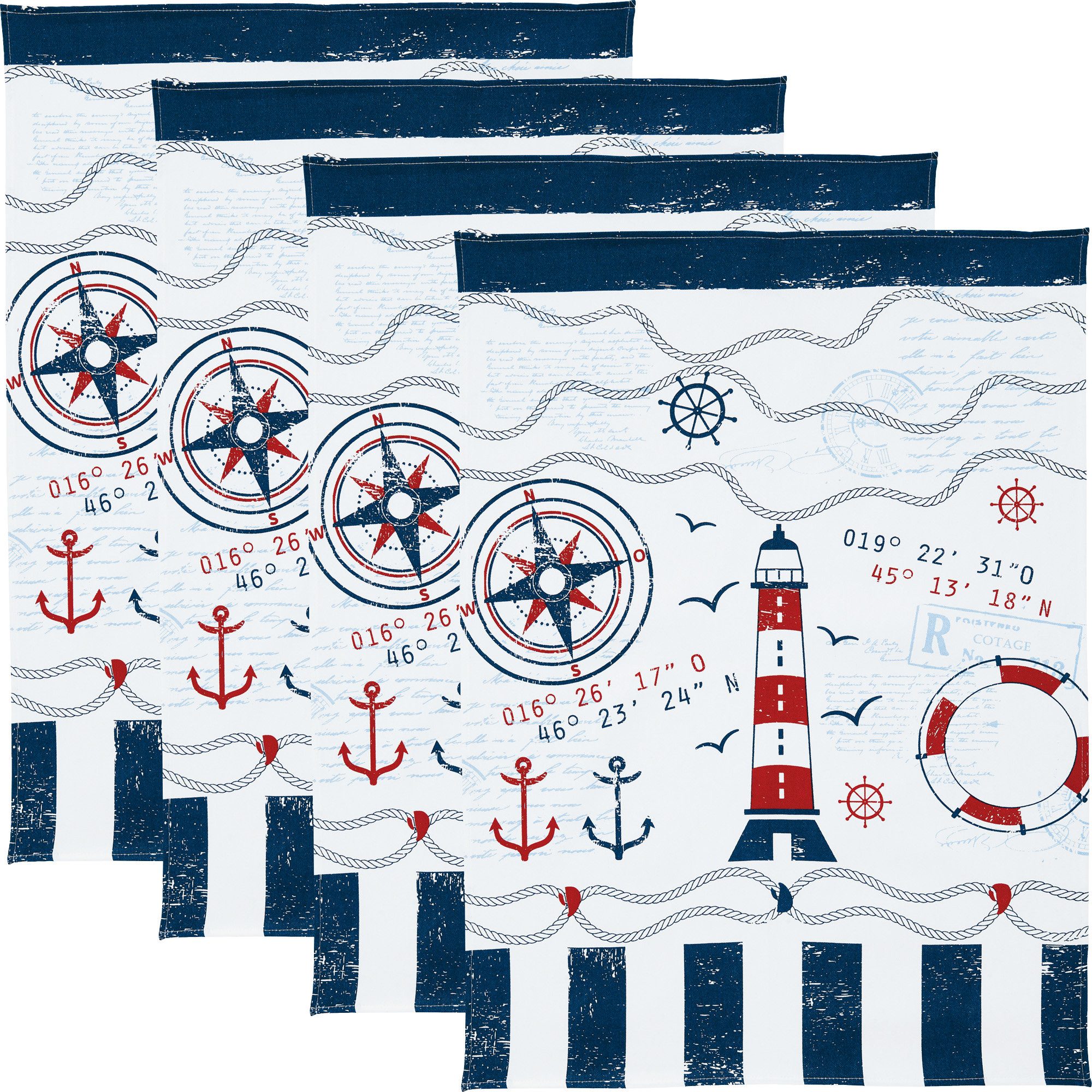 Erwin Müller Geschirrtuch Geschirrtuch 4er-Pack, Baumwolle Motiv günstig online kaufen