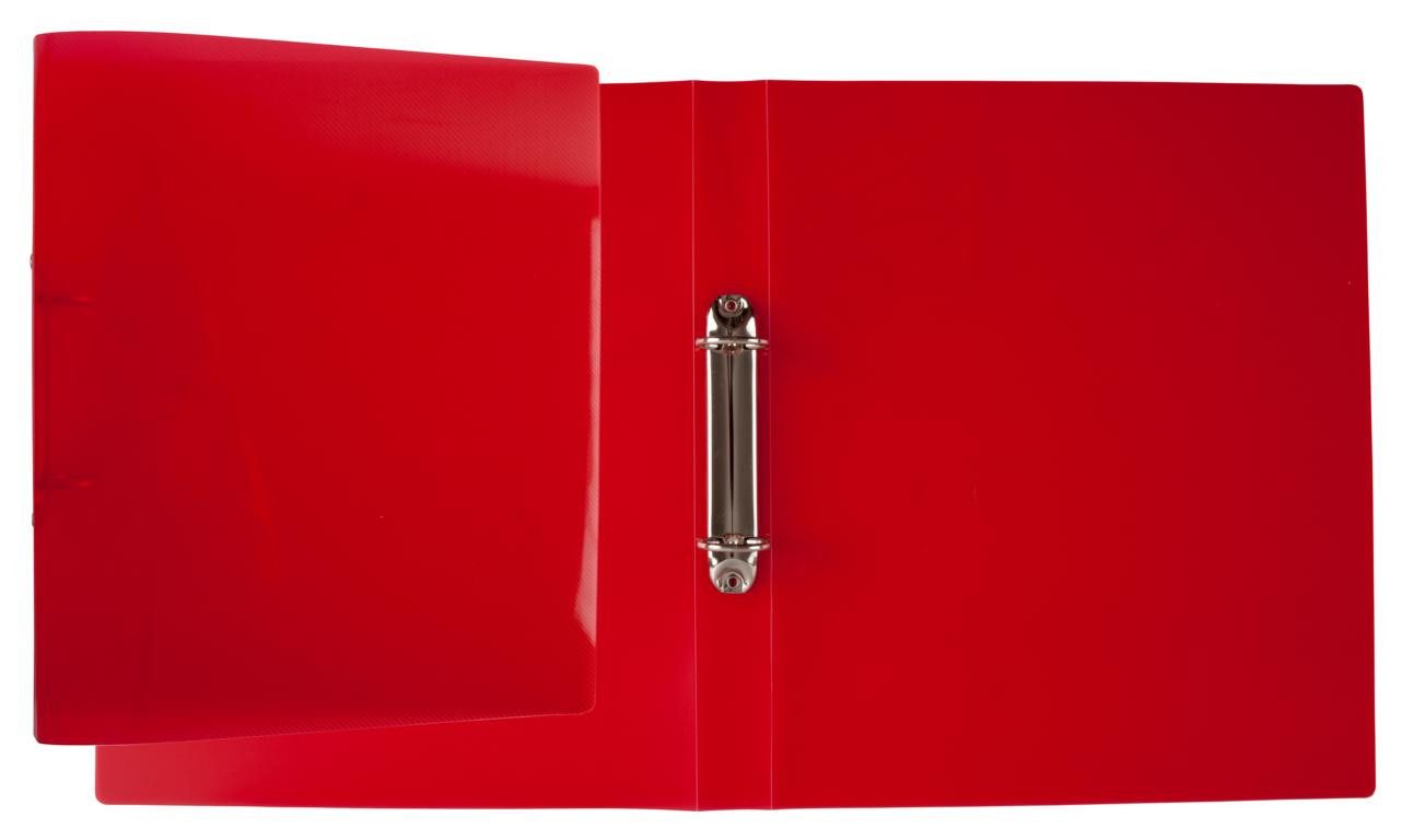 Idena Aktenordner 6 Ringbücher / DIN A4 / 2-Ringmechanik / Farbe: transluzent rot