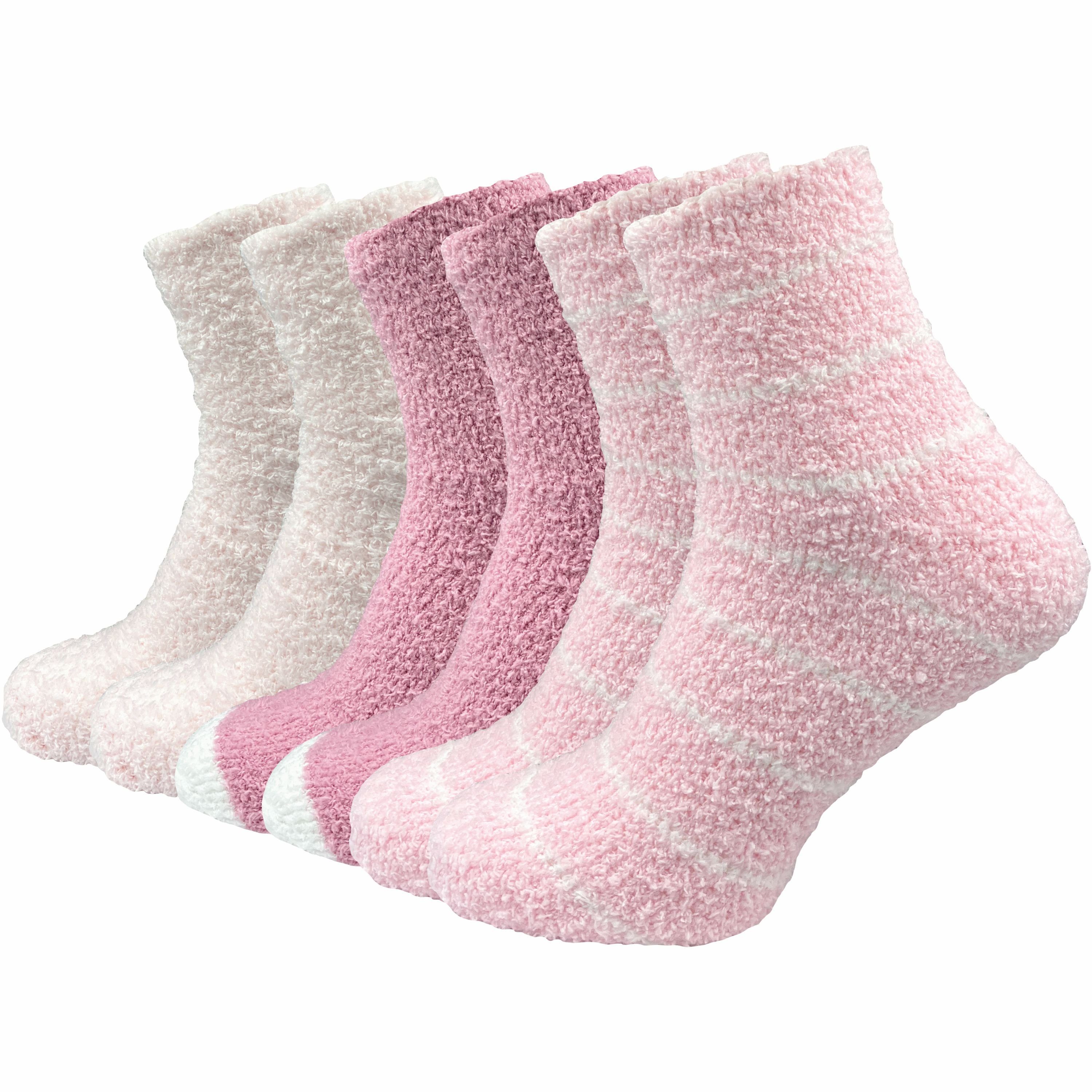 GAWILO Kuschelsocken Tagen warme Damen Material optimalen aus Tragekomfort für flauschig extra (6 rosa kalten flauschigem - für an Füße weich & für Haussocken Paar)