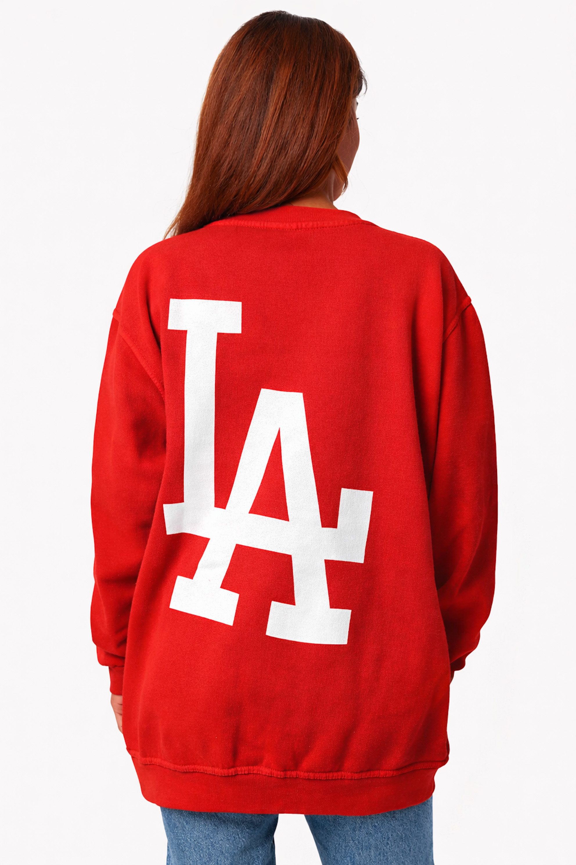 Worldclassca Longsweatshirt Worldclassca Oversized Sweatshirt LA Print Langarmshirt Pullover Neue Kollektion - Stilvolle und gemütliche Casual Mode für Damen