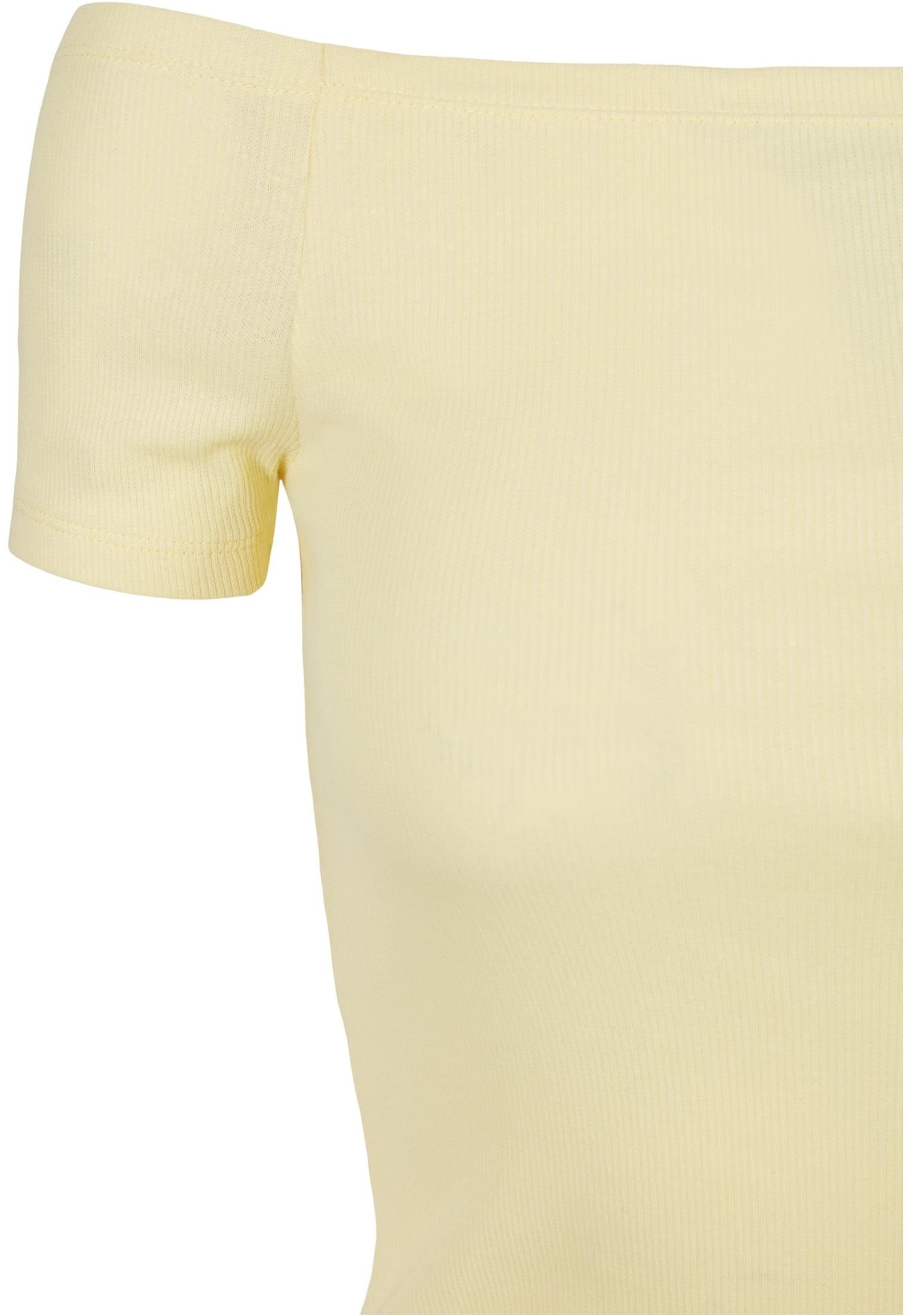 CLASSICS (1-tlg) Shoulder Rib softyellow URBAN T-Shirt Tee Off Damen Ladies