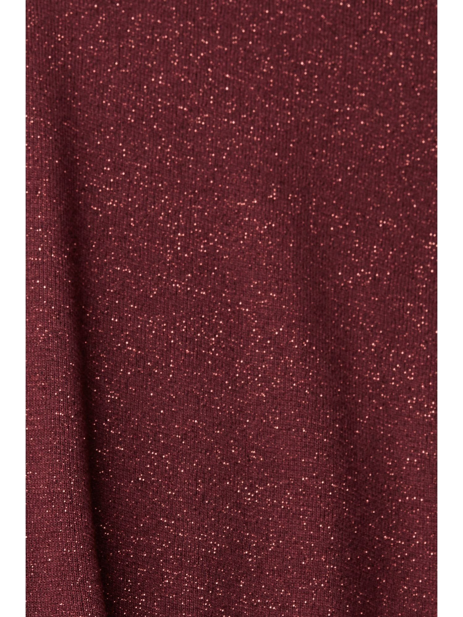 RED mit (1-tlg) Collection Rollkragen-T-Shirt Glitzereffekt T-Shirt Esprit BORDEAUX