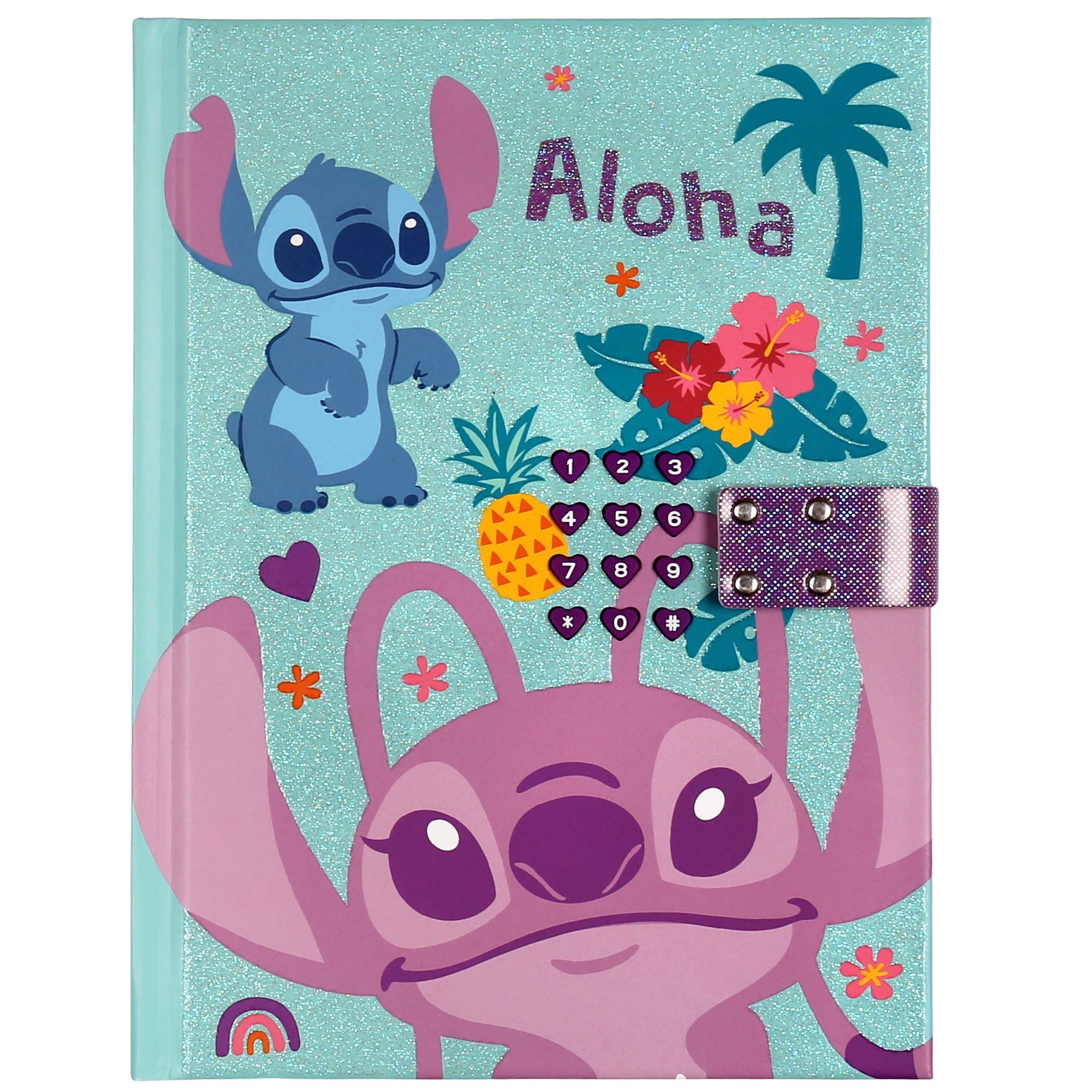 Disney Notizbuch Disney Stitch geheimes A5-Tagebuch mit Code, Notizbuch