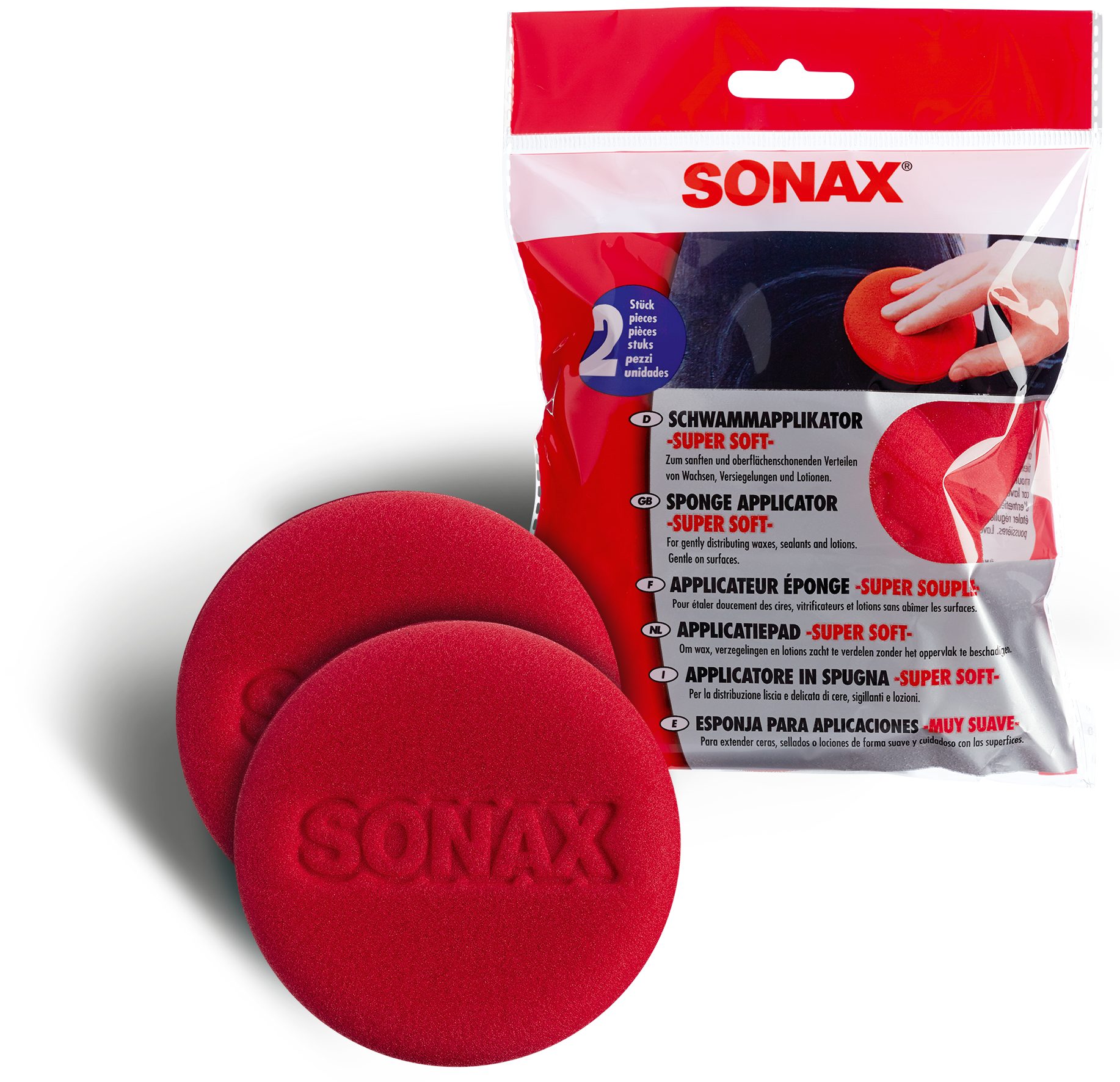SONAX SchwammApplikator -Super Soft- (2 Stück) Lackpolitur