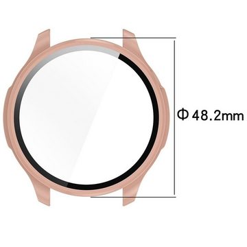 Wigento Smartwatch-Hülle Für Amazfit Balance Kunststoff Watch Hülle + H9 Schutzglas Schwarz