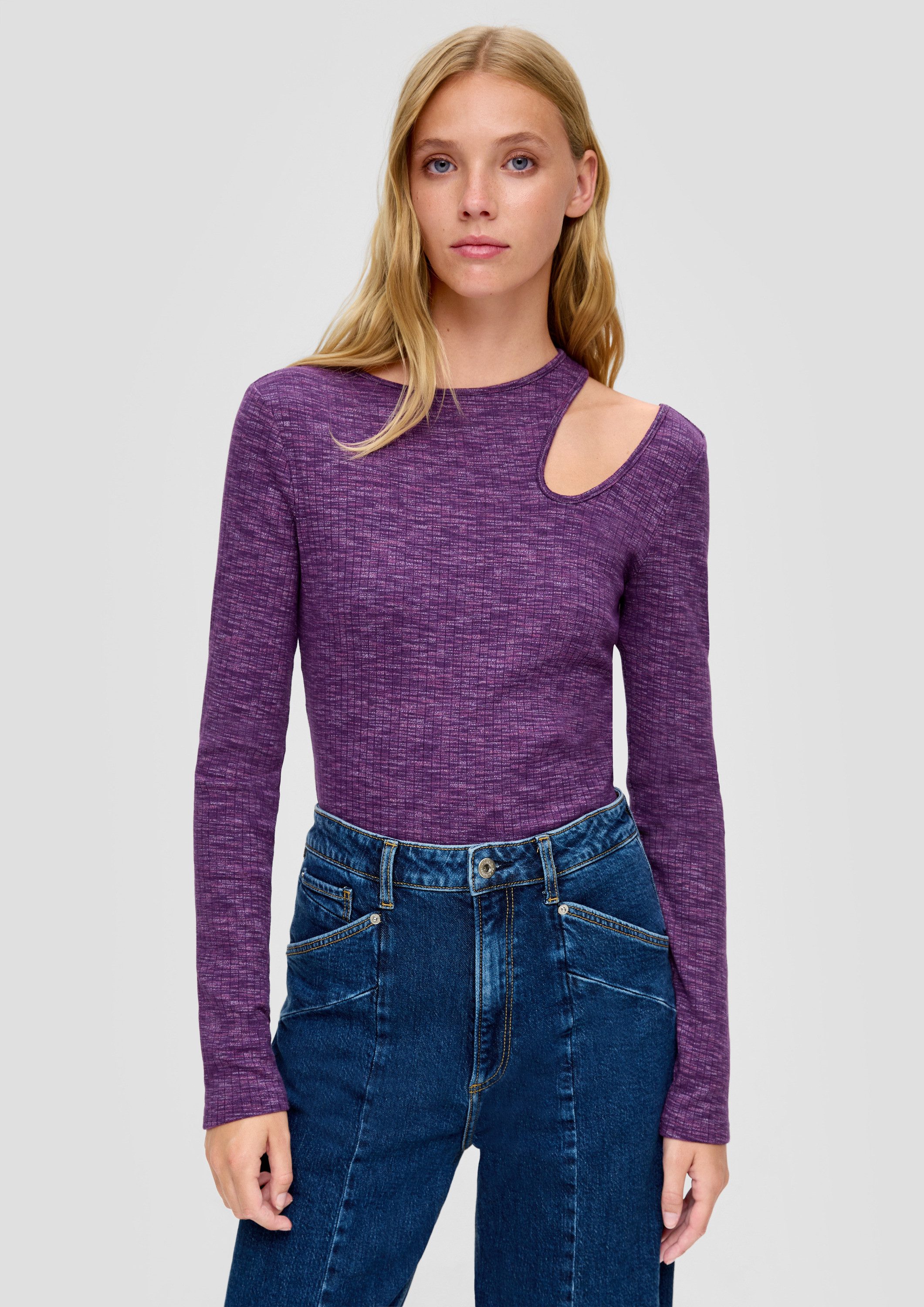 QS Langarmshirt T-Shirt Longsleeve aus Baumwollstretch günstig online kaufen