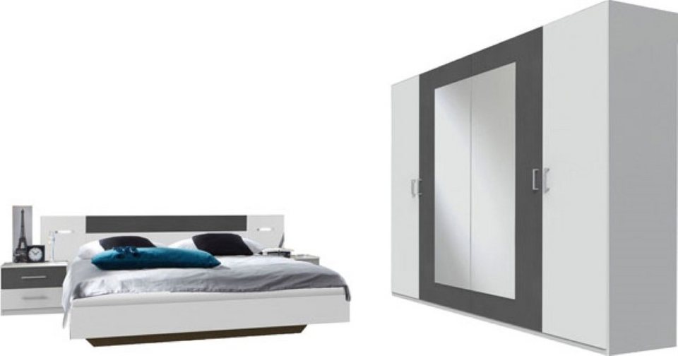 Wimex Schlafzimmer-Set Angie, 4-teilig weiß graphit