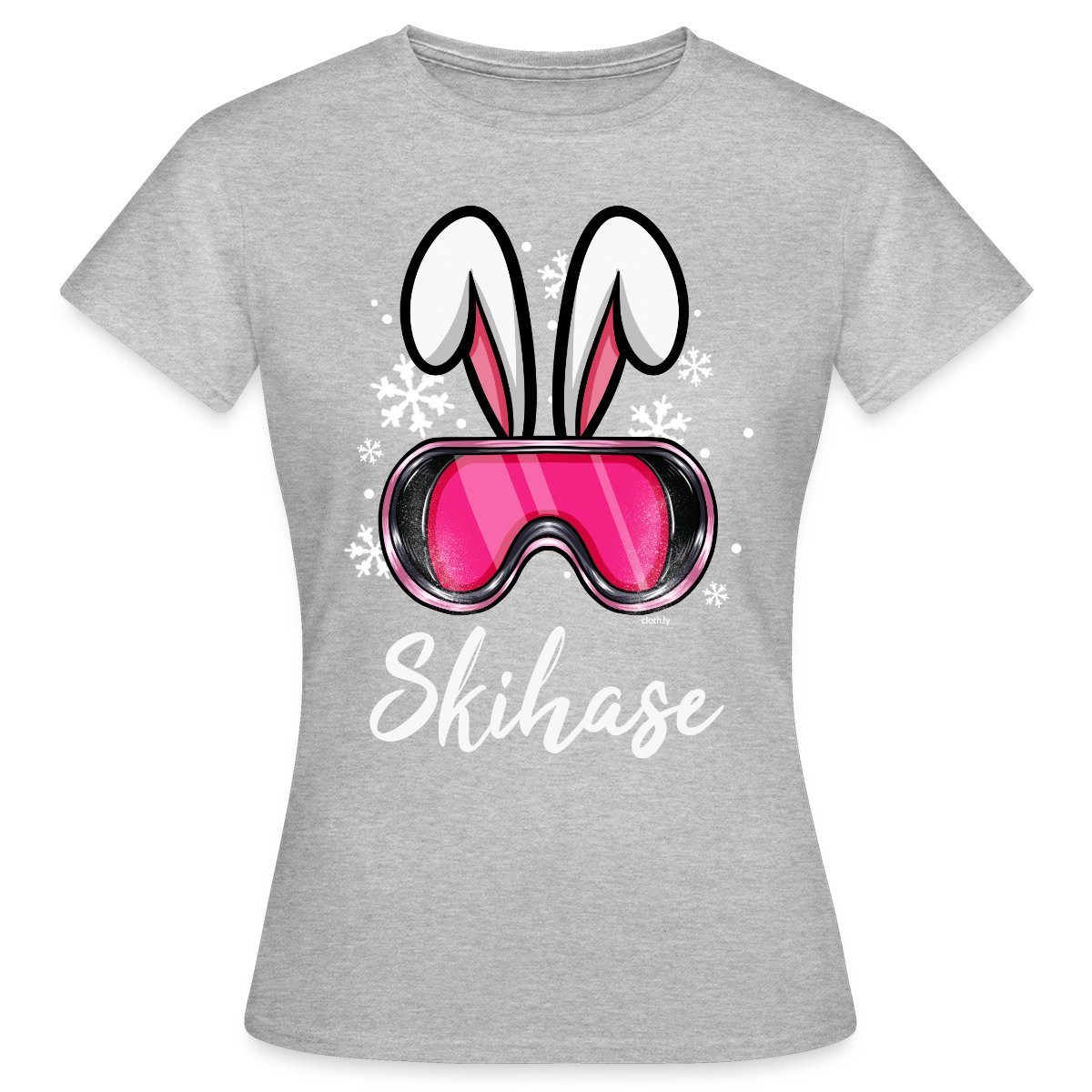 Spreadshirt T-Shirt Schneehase Skibrillen Design Frauen T-Shirt (1-tlg)