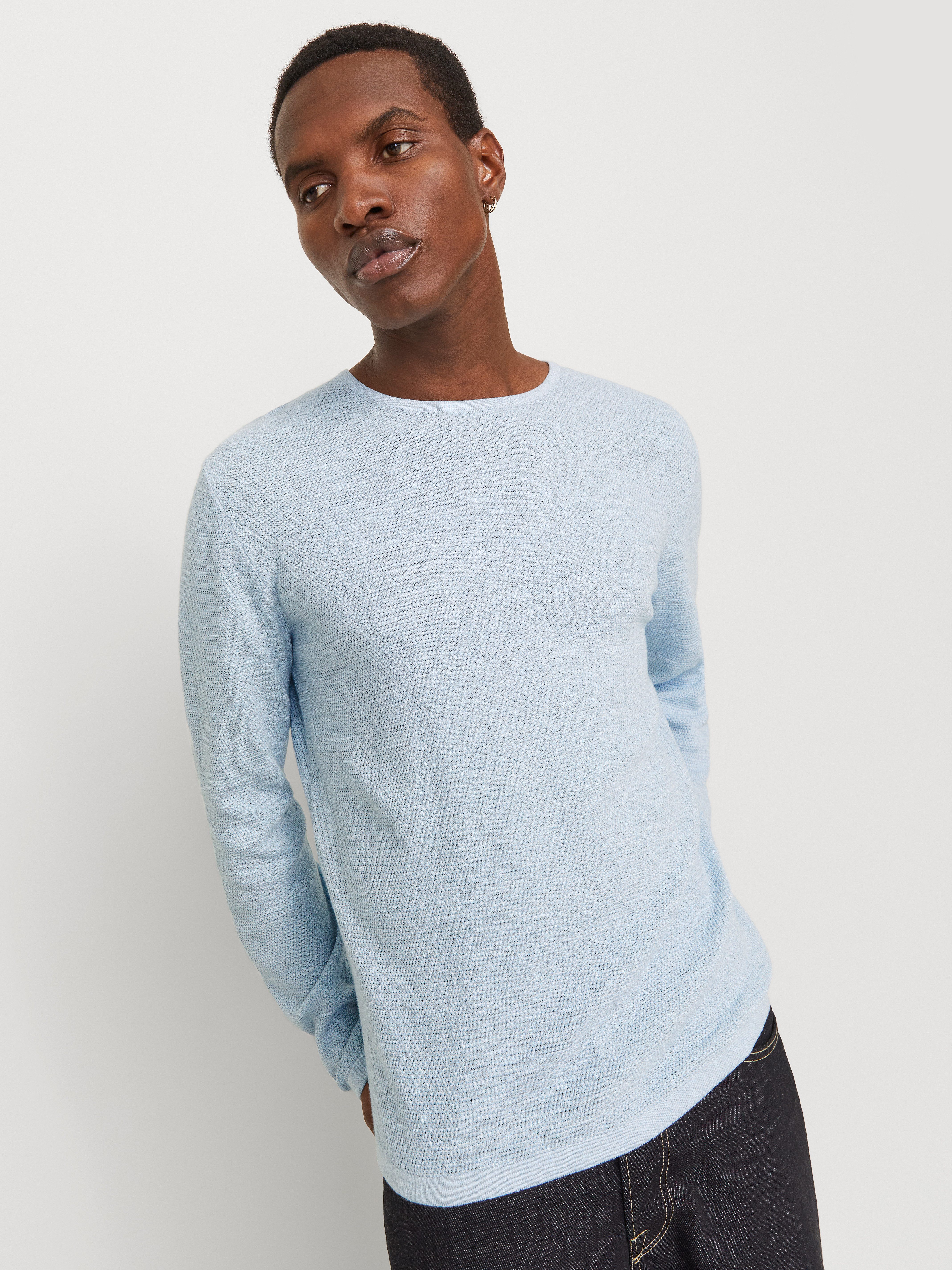 Jack & Jones Rundhalspullover JJEGEORGE KNIT CREW NECK NOOS mit Strick Opti günstig online kaufen