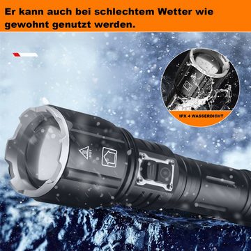 Daisred LED Taschenlampe Taschenlampen LED Aufladbar 2000 Lumen Extrem Hell Zoombares, IPx4 Wasserdichte