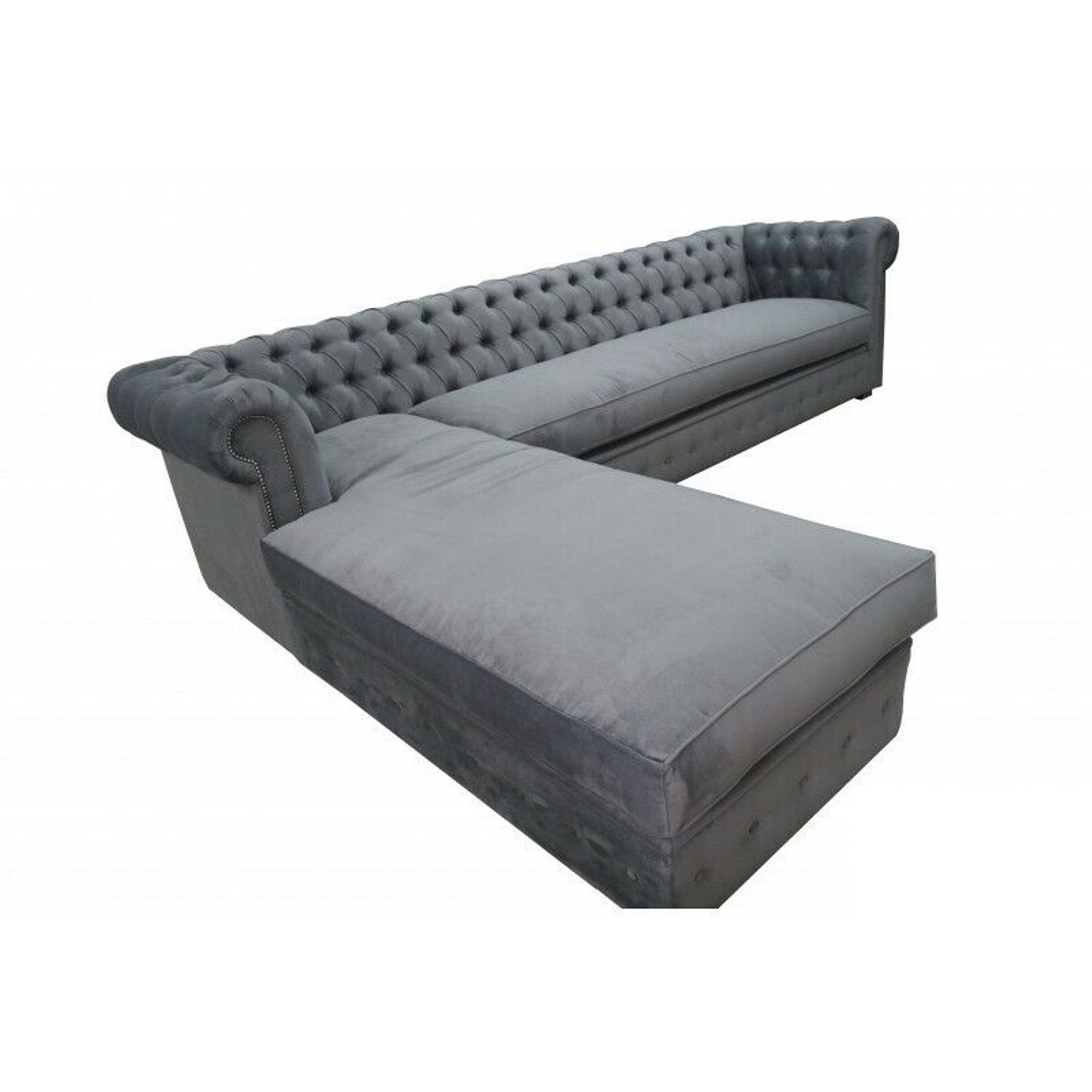 JVmoebel Ecksofa, Samt Stoff Couch Sofa Polster Textil Eckcouch Chesterfield Ecksofa