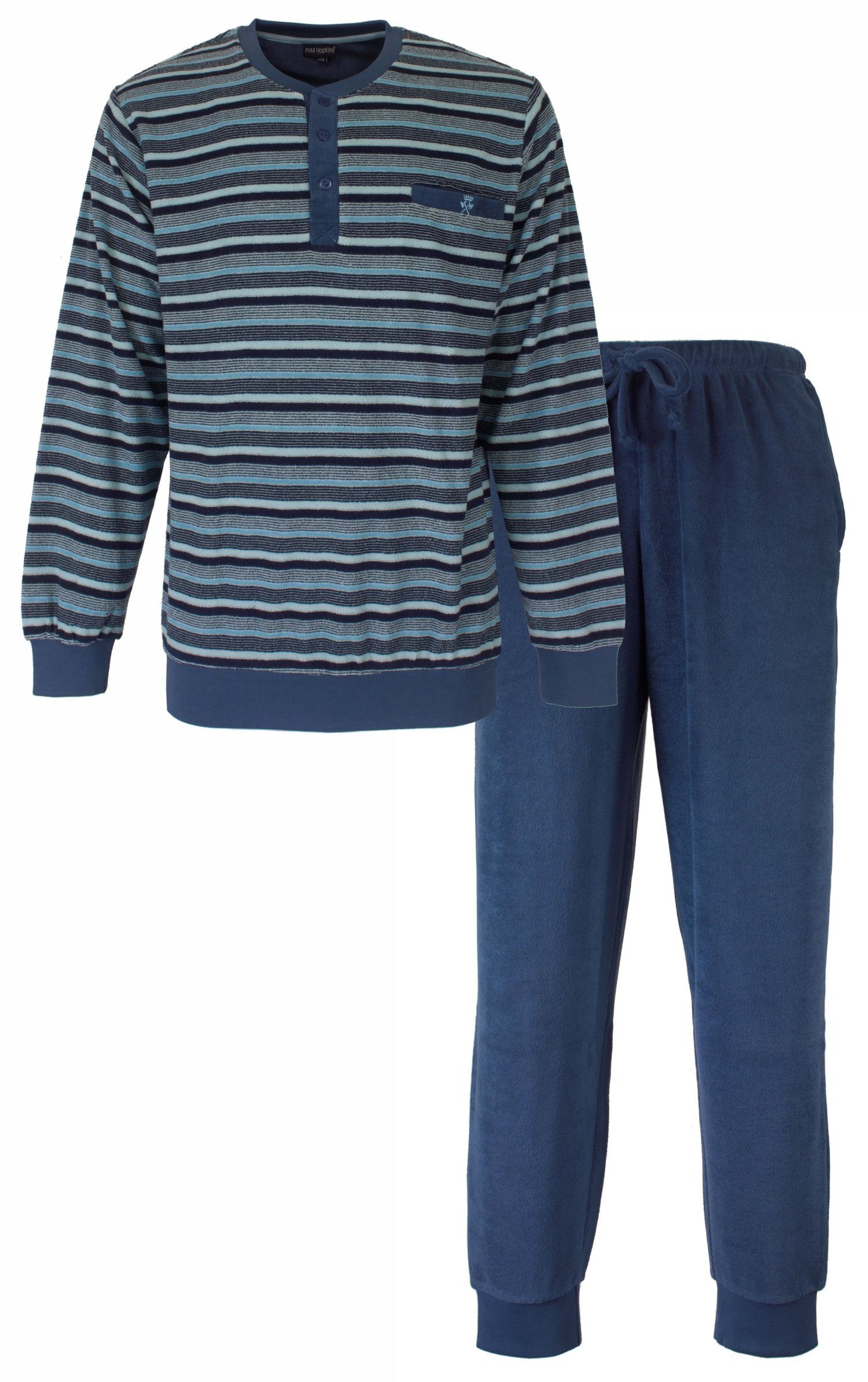 Paul Hopkins Schlafanzug Herren Frottee Pyjama (2 tlg) kuschelige Qualität günstig online kaufen