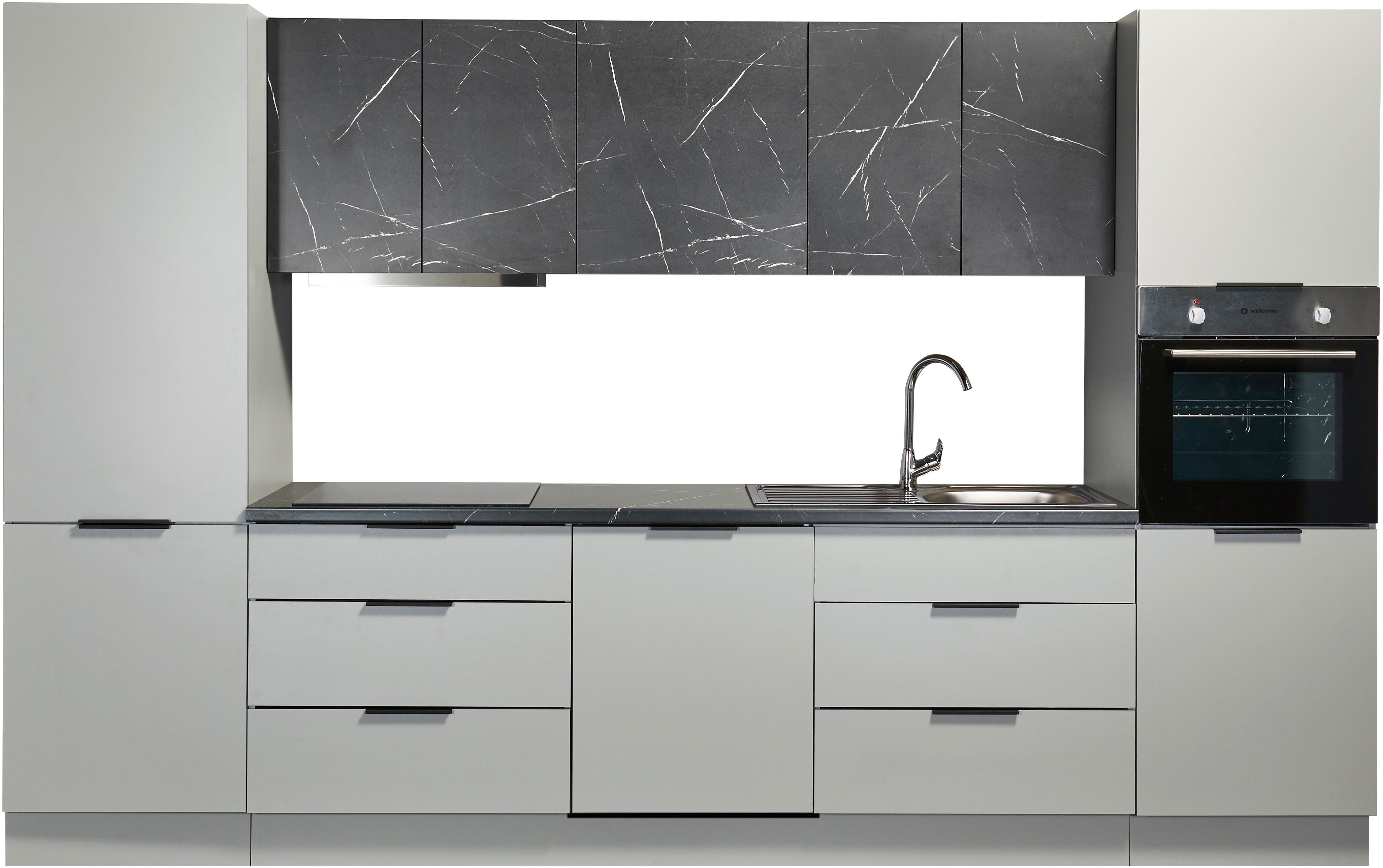 BASIC by Balculina Küchenzeile Esperanza B/H/T 340x215x60 cm, Breite 340 cm, wahlweise mit E-Geräten und Induktion