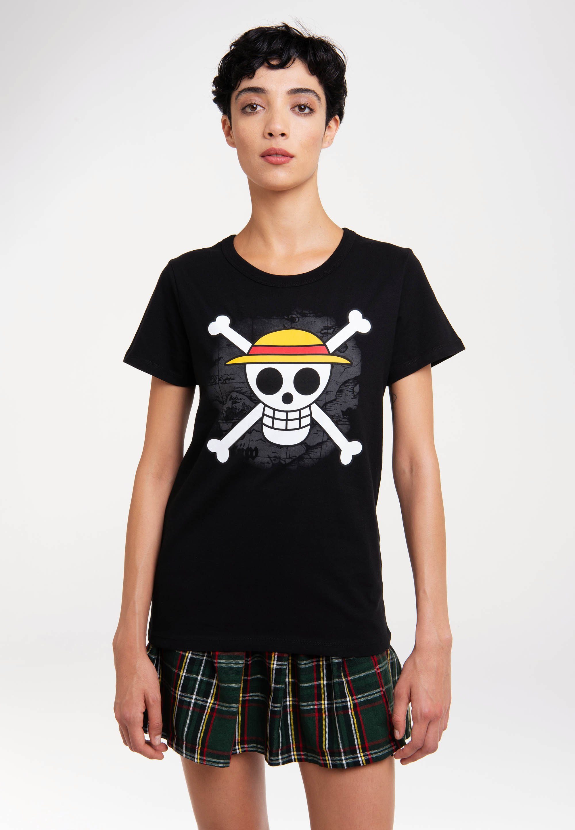 LOGOSHIRT T-Shirt One Piece - Skull mit lizenziertem Print