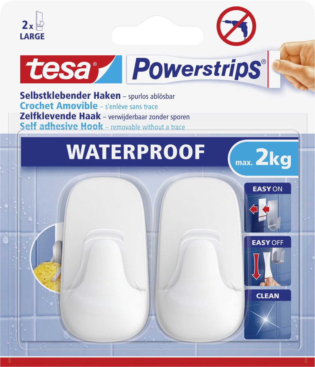 tesa Klebehaken tesa Powerstrips Haken Large Waterproof weiß