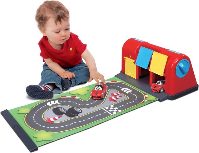 Image of bbJunior Spiel-Parkgarage »Ferrari Roll Away Raceway«, mit ausrollbarer Spielmatte sowie 1 Fahrzeug