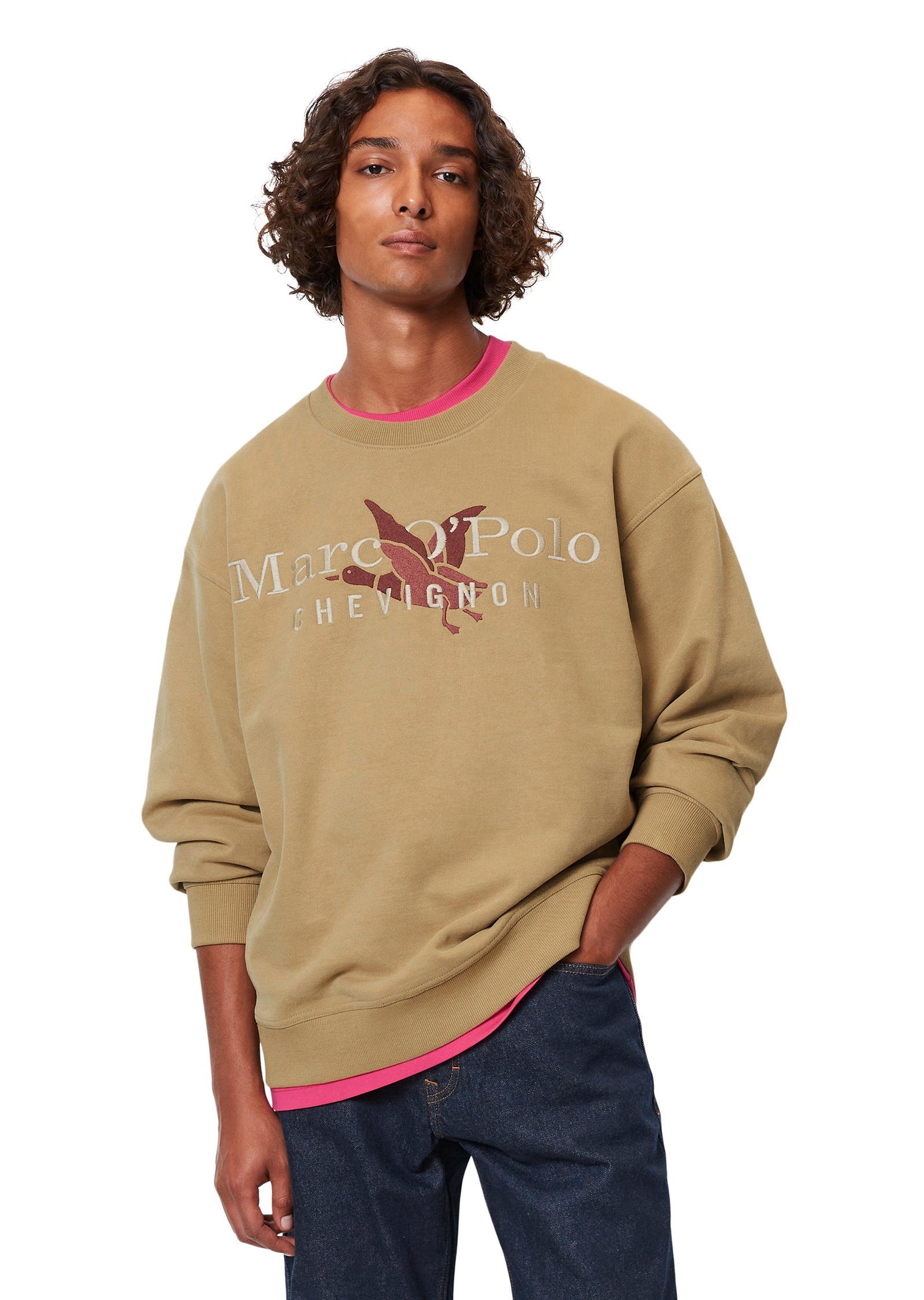 Marc O'Polo Sweatshirt aus reiner Bio-Baumwolle braun