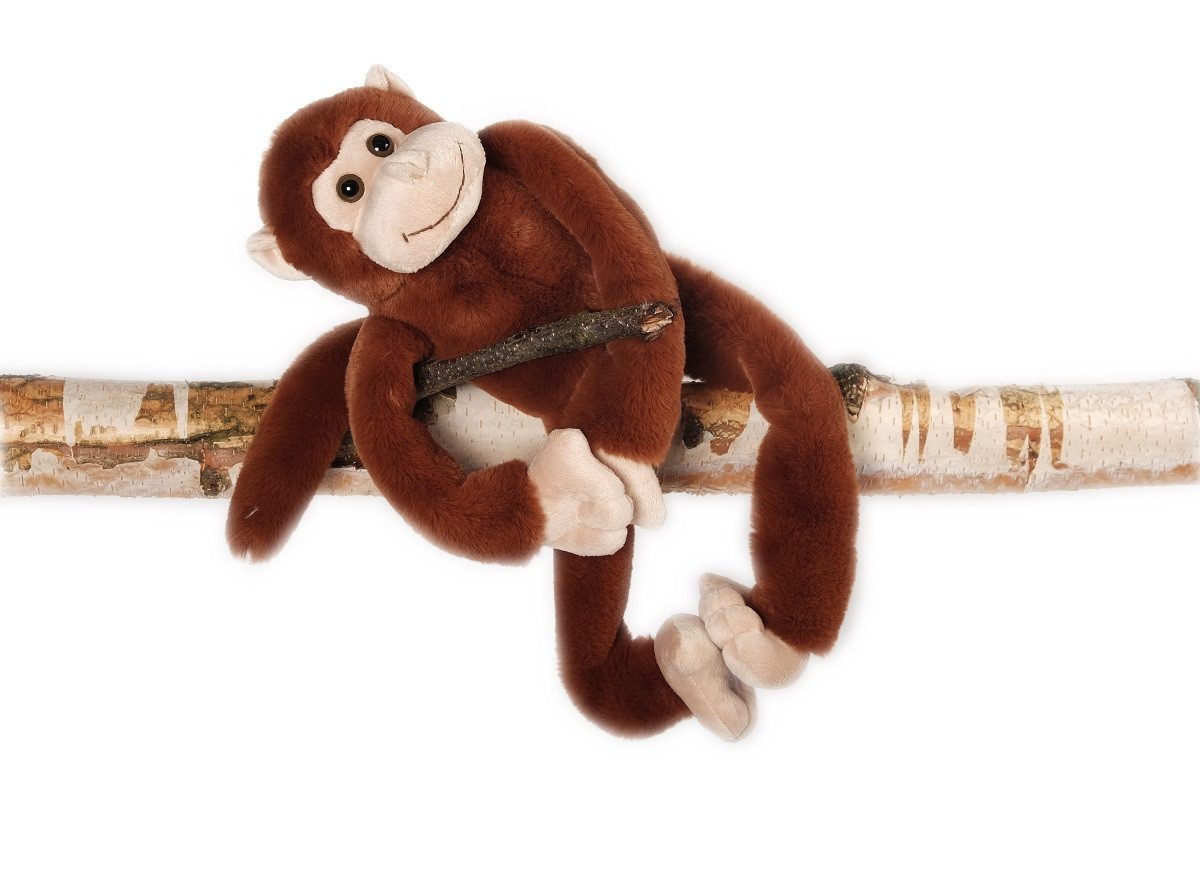 inware Kuscheltier Inware Kuscheltier Affe mit Klett braun 20 cm Plüschaffe